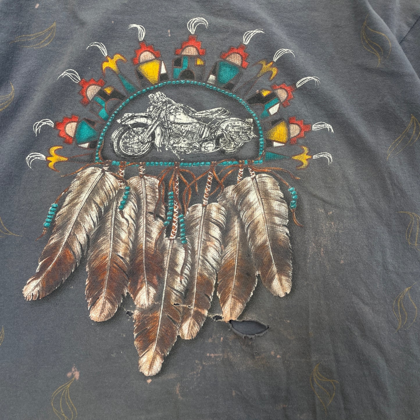 1995 Distressed 3D Emblem Myrtle Beach Bike Rally T-Shirt