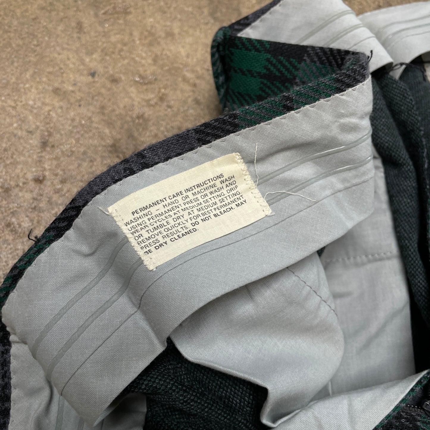 1980s Plaid Checkered Flared Pants