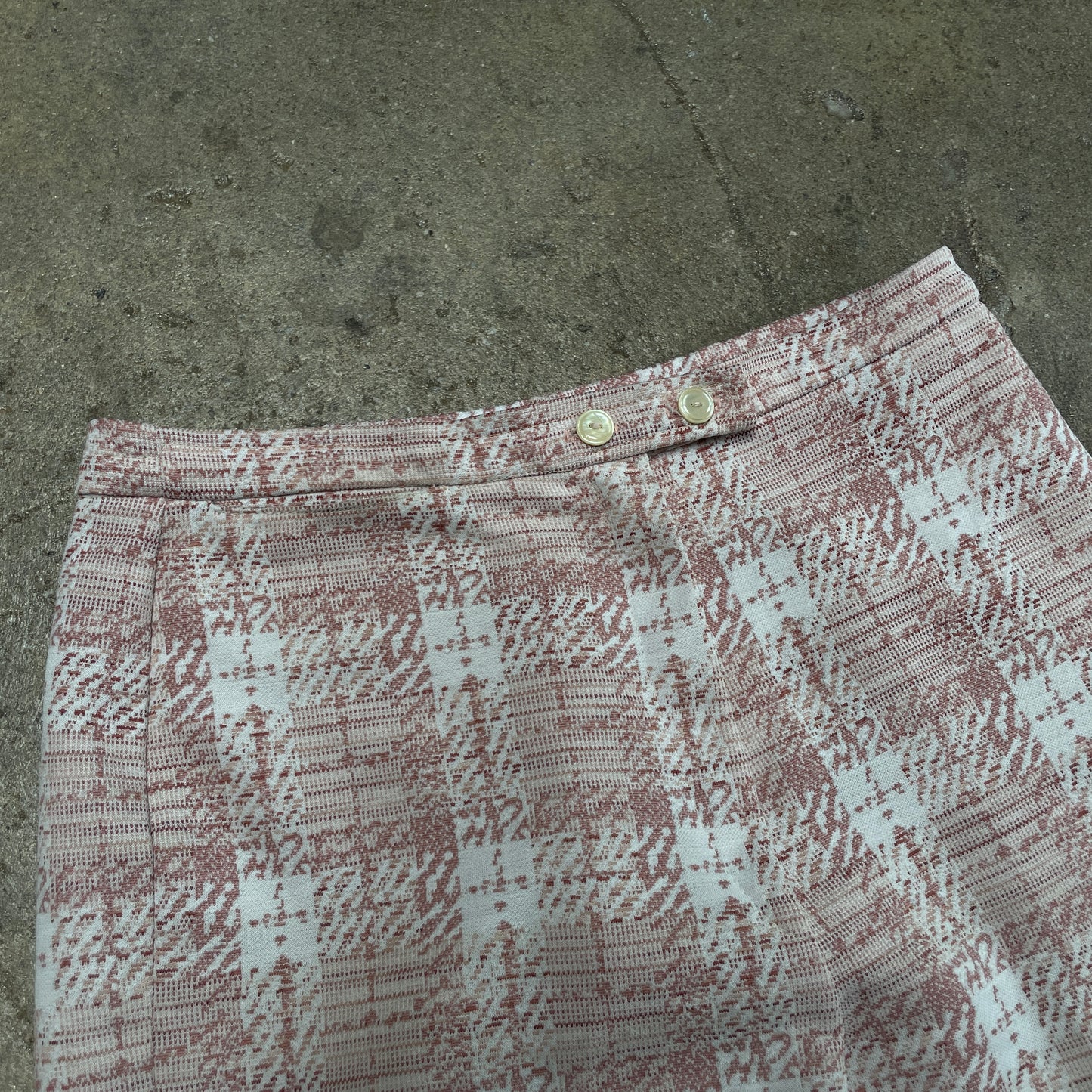 1970s Salmon Plaid Checkered Pants