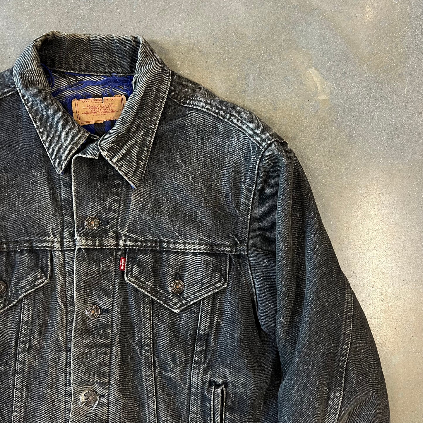 1990s Flannel Lined Levis Made in USA Trucker Jacket