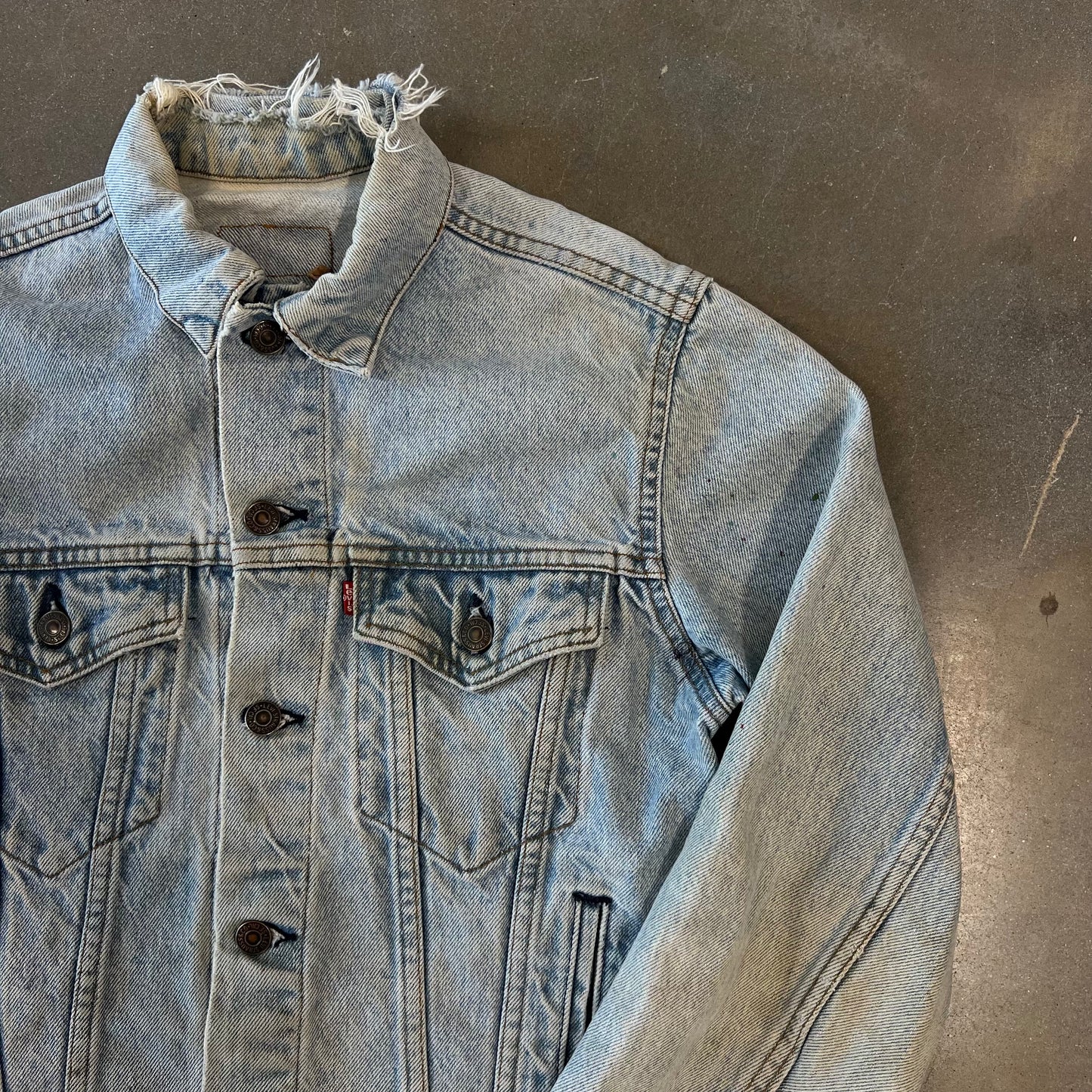 1990s Distressed Levis Made in USA Trucker Jacket