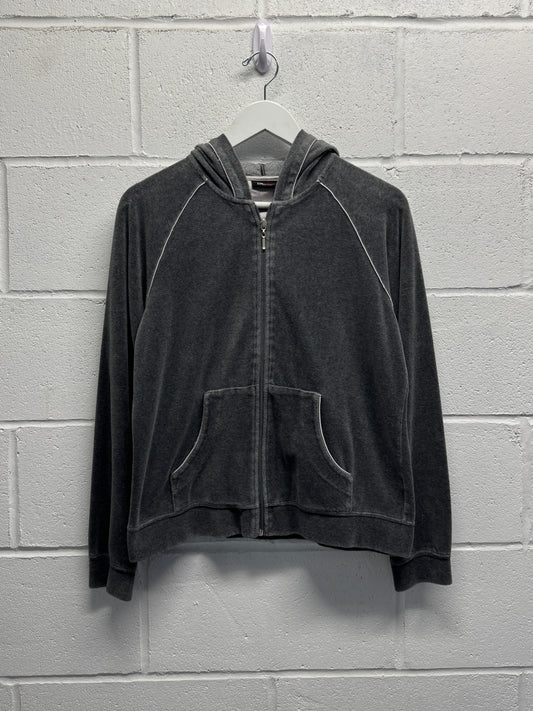 Y2K 2000s Velour Zip-Up [M]