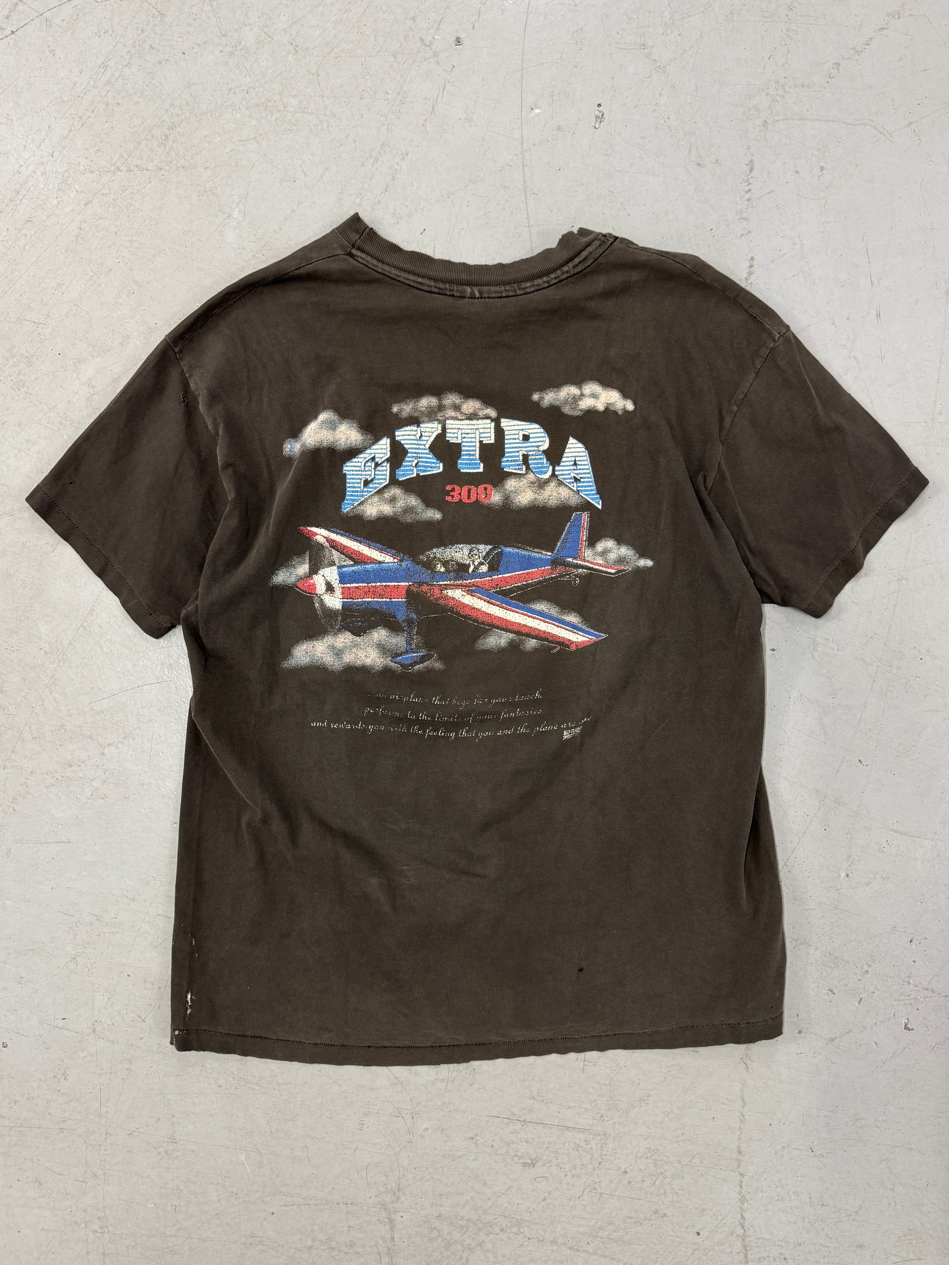 1990s Faded Extra 300 Plane T-Shirt [XL]