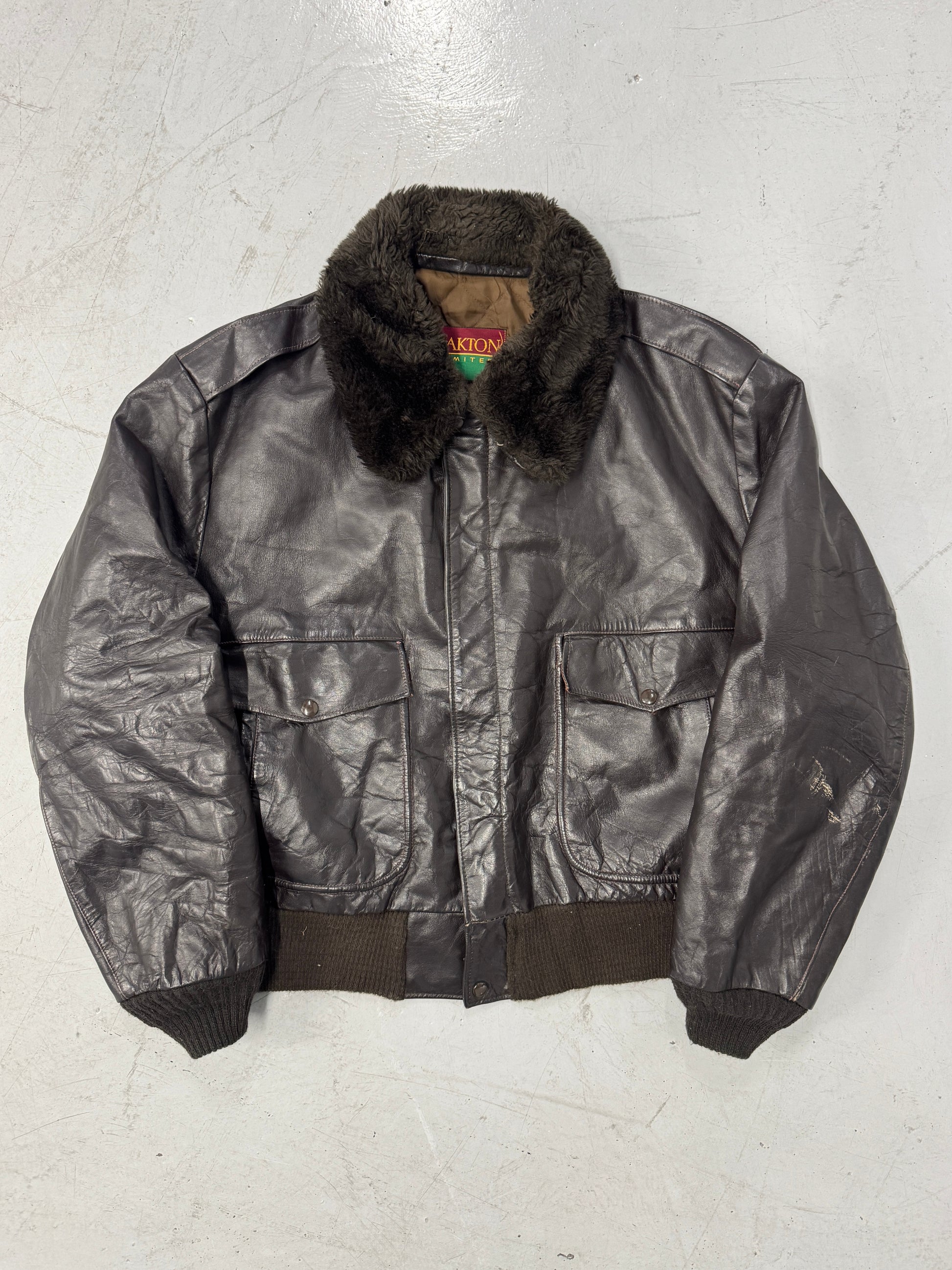 1980s Brown Leather B-15 Jacket [XL / 52]