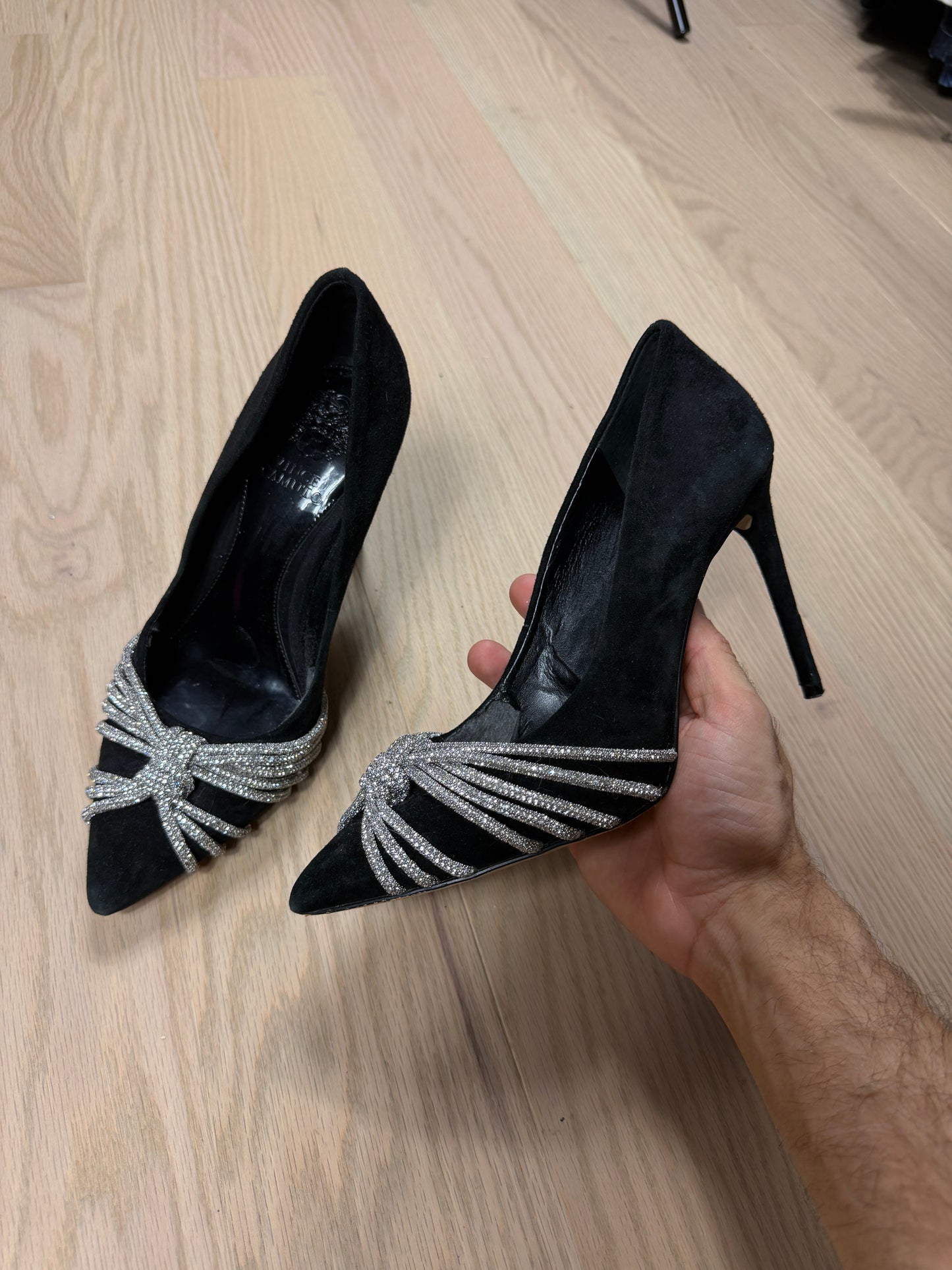 2000s Vince Camuto Glitter Ribbon Cap Heels [38]