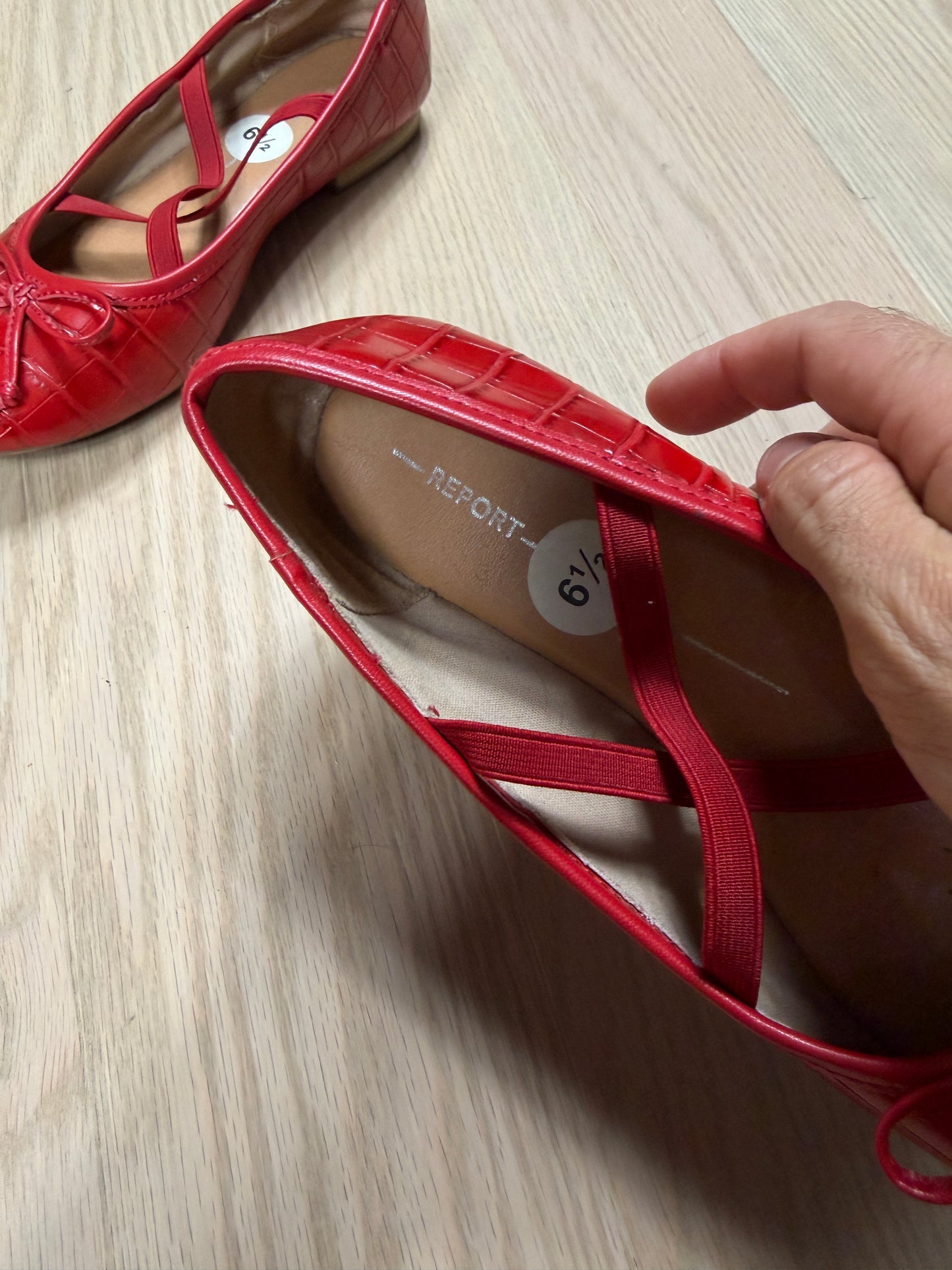 Red Animal Print Ballet Flats [6.5]