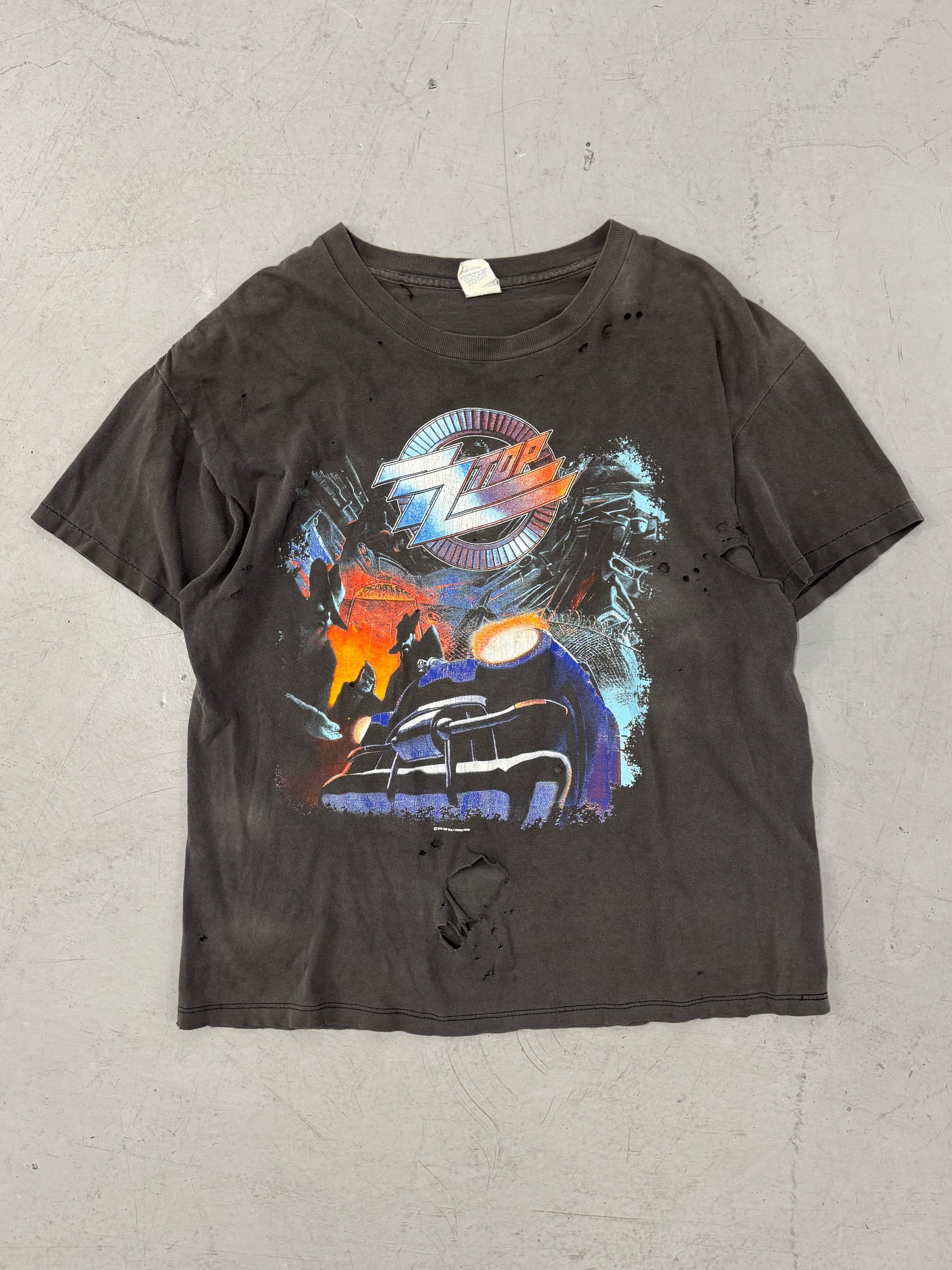 1990s Thrashed ZZ Top Band T-Shirt [XL]