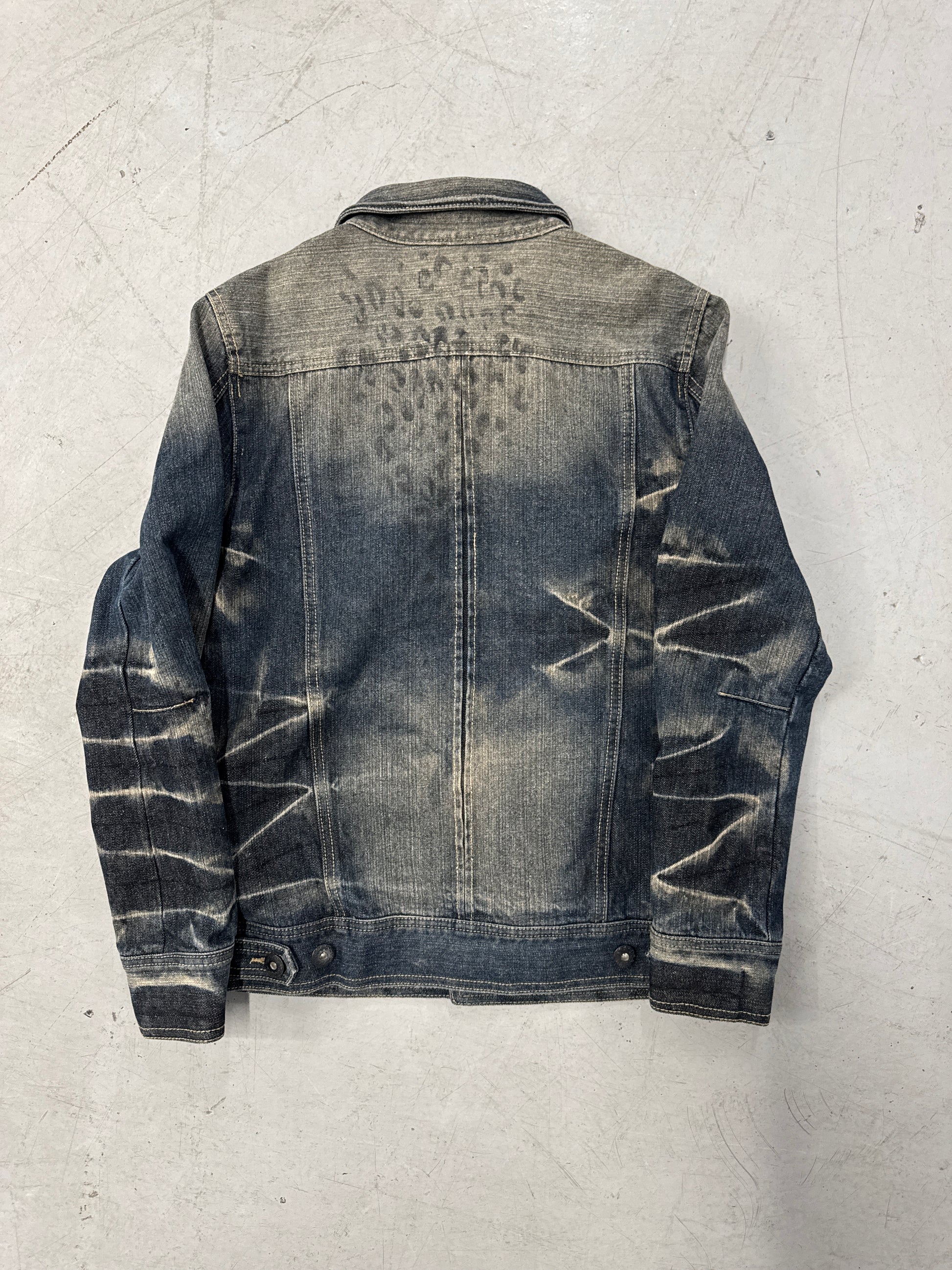 Growth by In The Attic Faded Cheetah Print Denim Jacket [L]