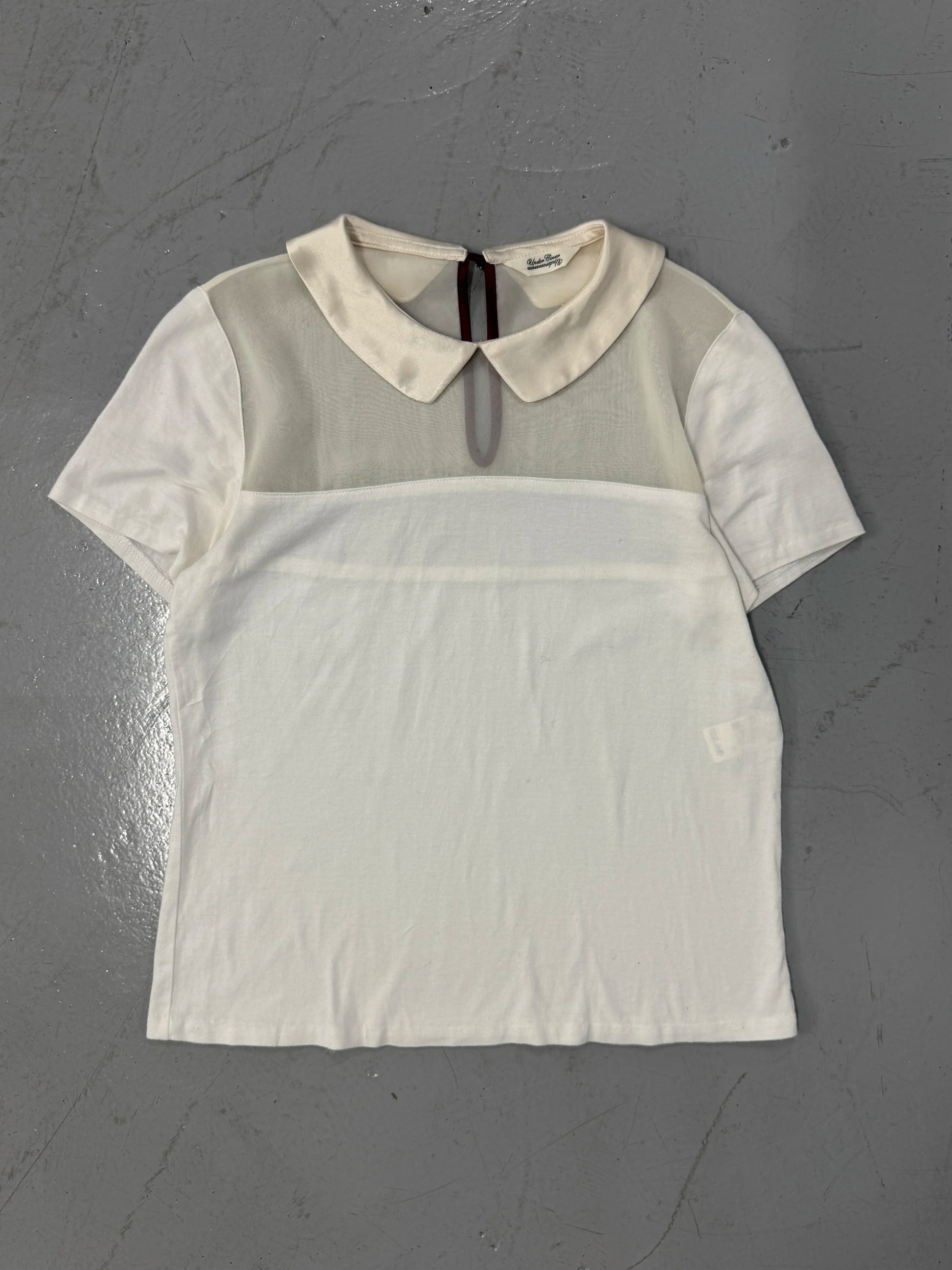 2000s Undercover Sheer Yoke Collared Top [2]