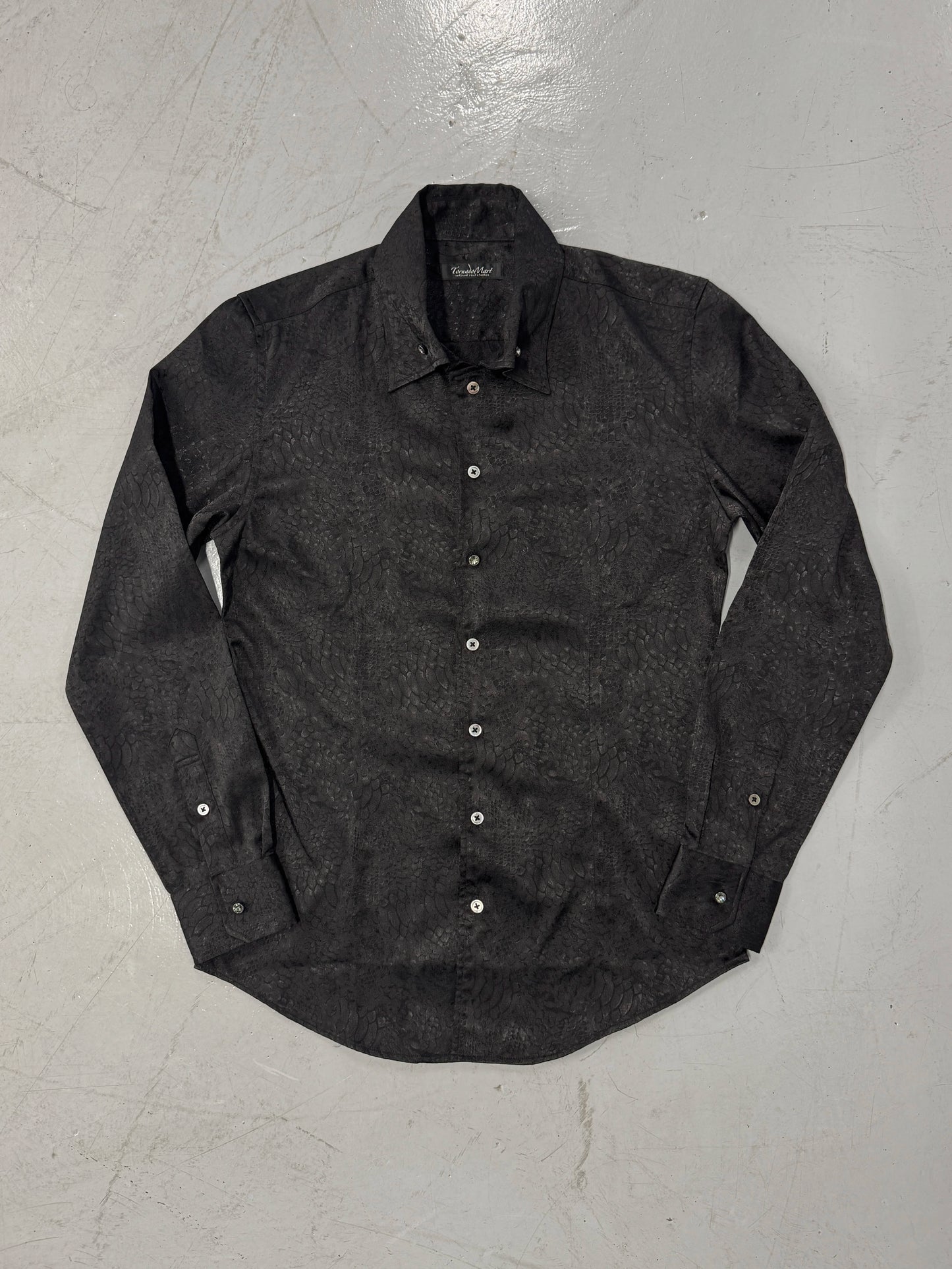 Tornado Mart Lizard Jacquard Button-Down Shirt w/ Jewel Buttons [L]