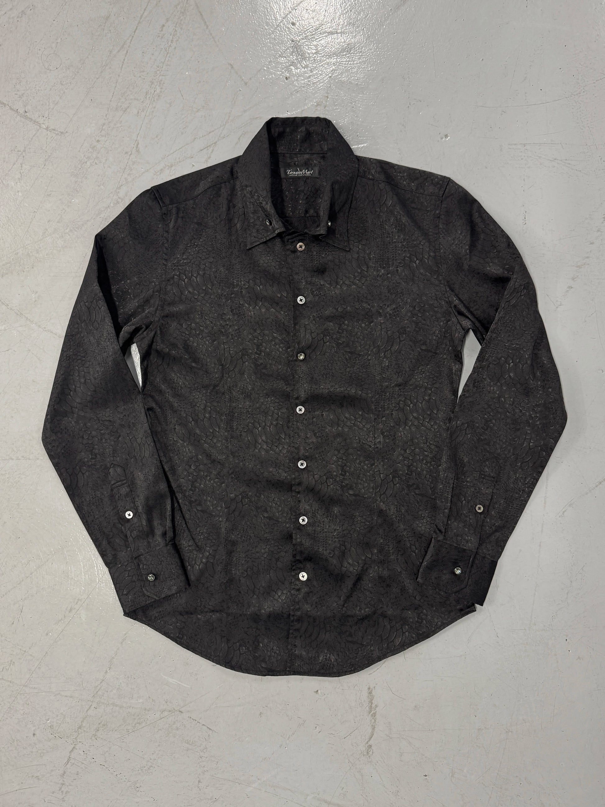 Tornado Mart Lizard Jacquard Button-Down Shirt w/ Jewel Buttons [L]