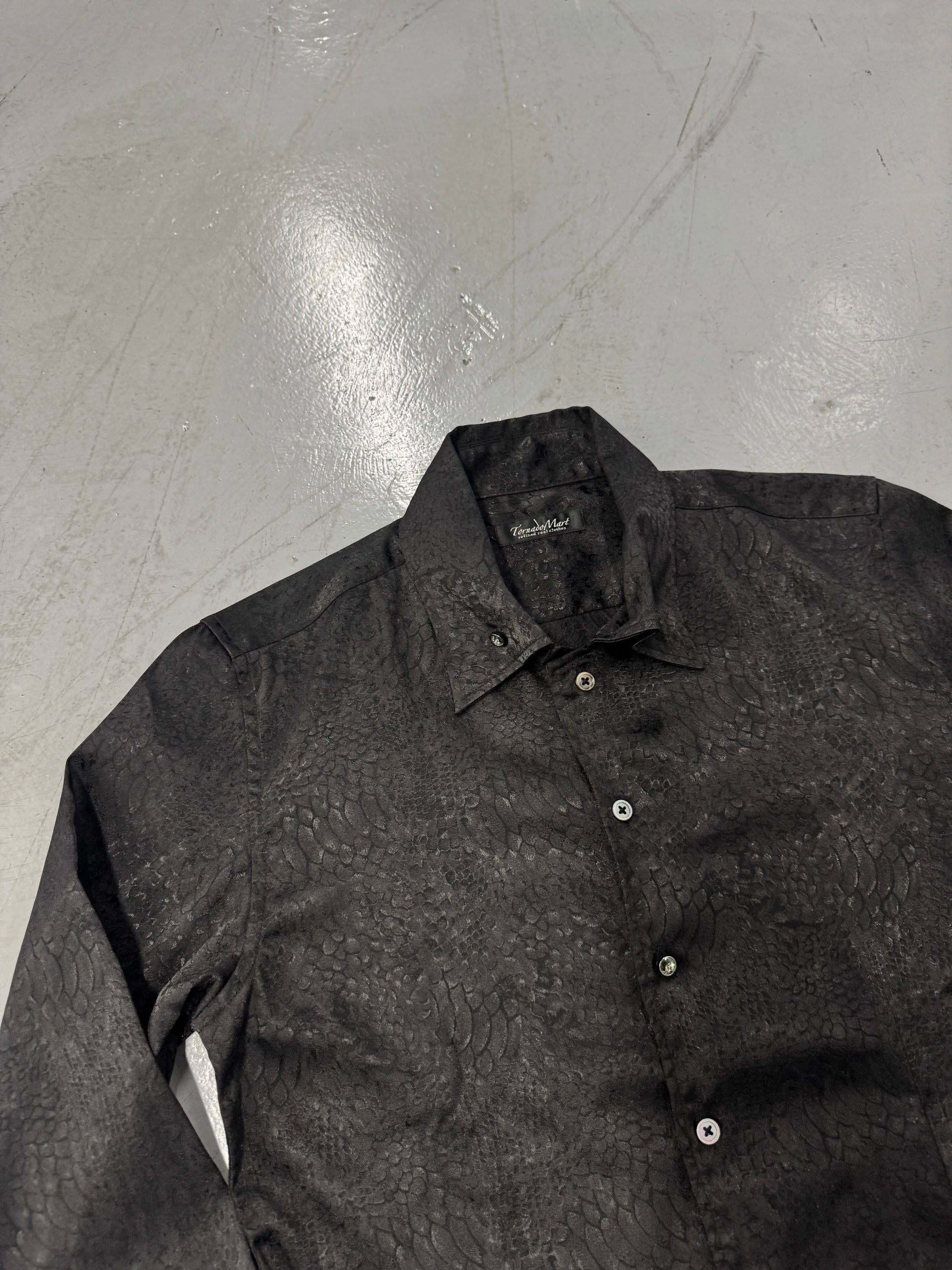 Tornado Mart Lizard Jacquard Button-Down Shirt w/ Jewel Buttons [L]