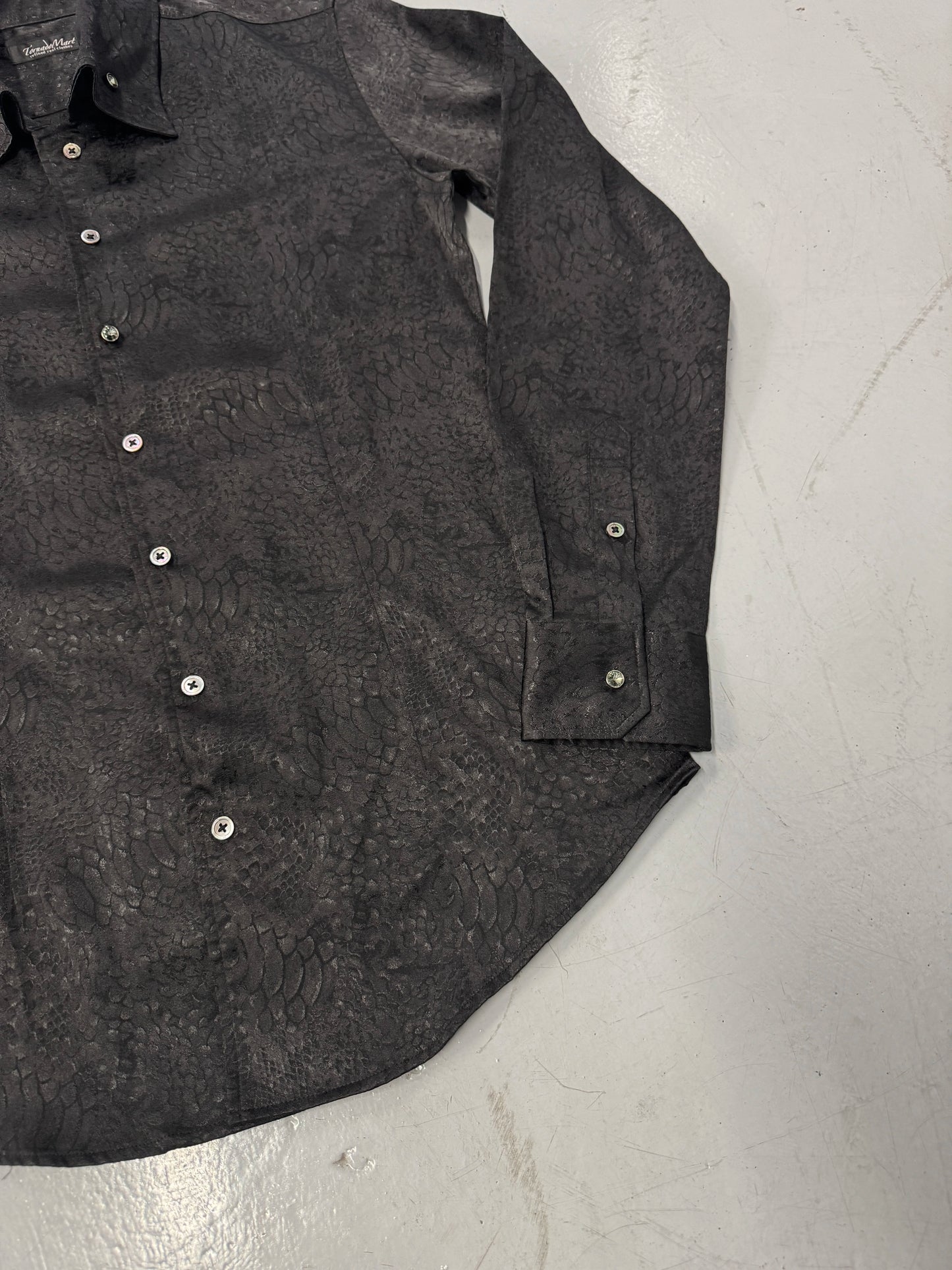 Tornado Mart Lizard Jacquard Button-Down Shirt w/ Jewel Buttons [L]