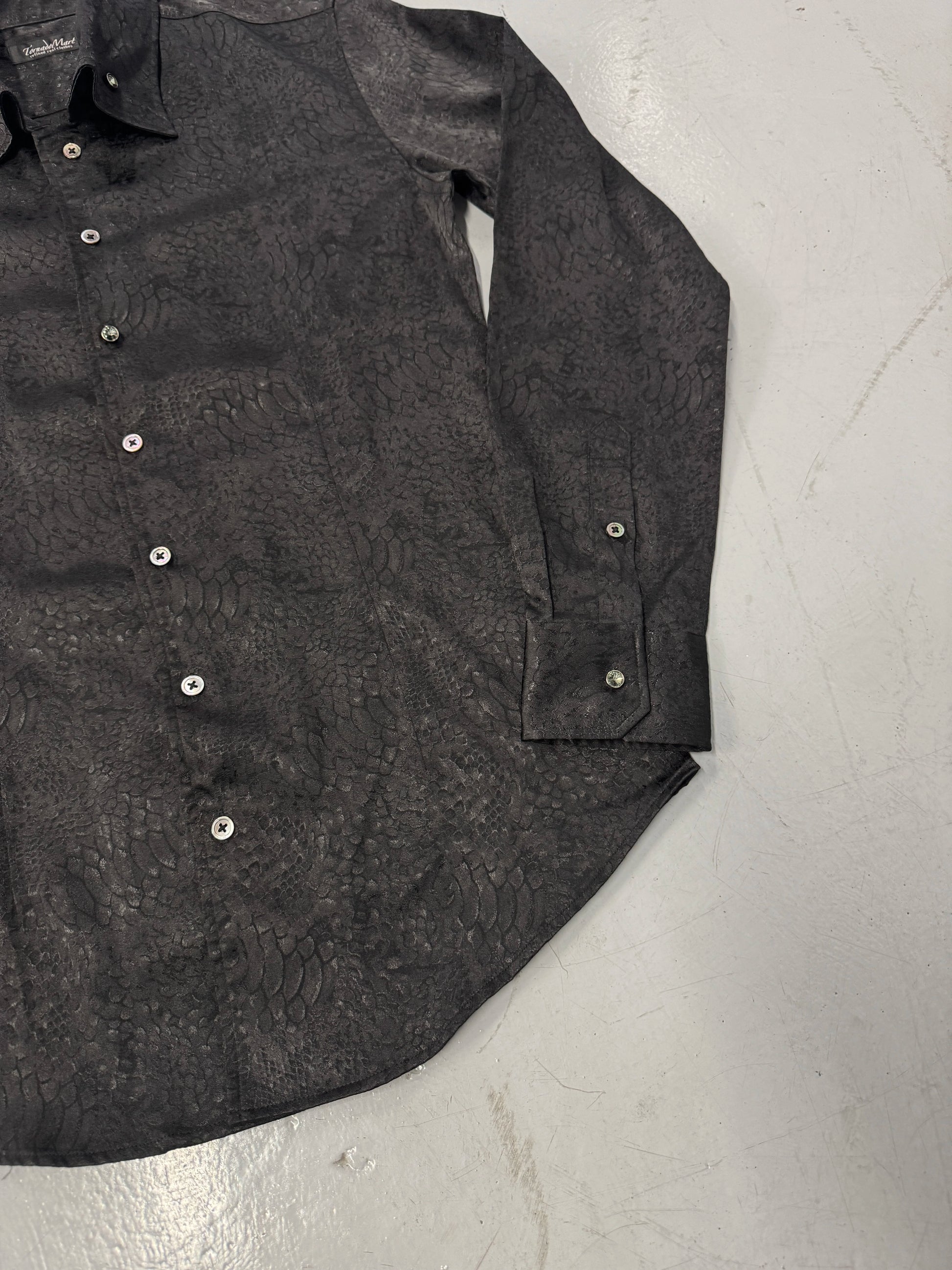 Tornado Mart Lizard Jacquard Button-Down Shirt w/ Jewel Buttons [L]