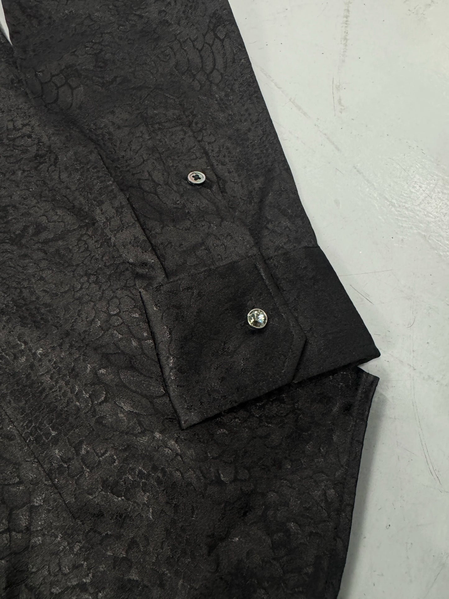 Tornado Mart Lizard Jacquard Button-Down Shirt w/ Jewel Buttons [L]