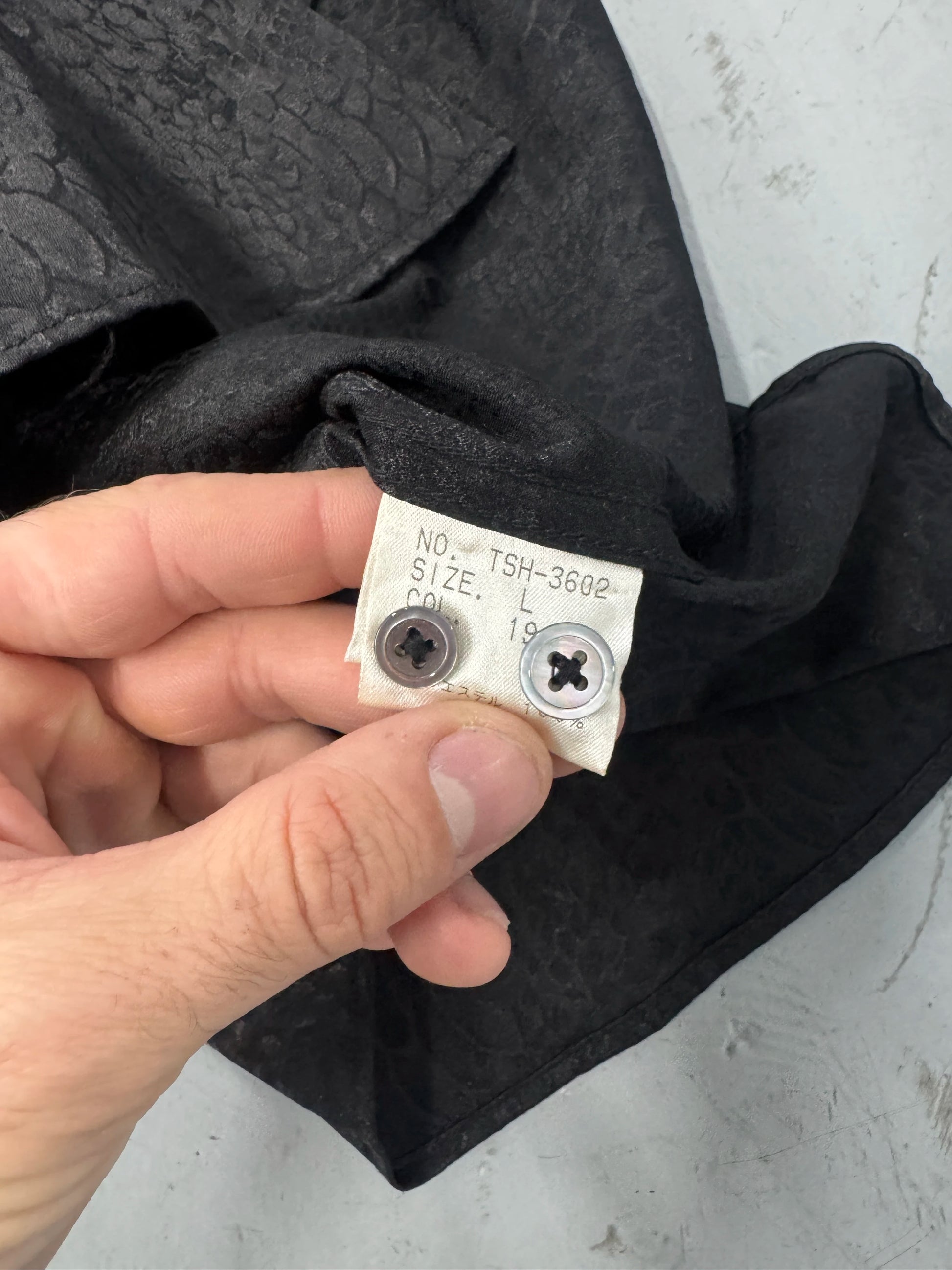 Tornado Mart Lizard Jacquard Button-Down Shirt w/ Jewel Buttons [L]