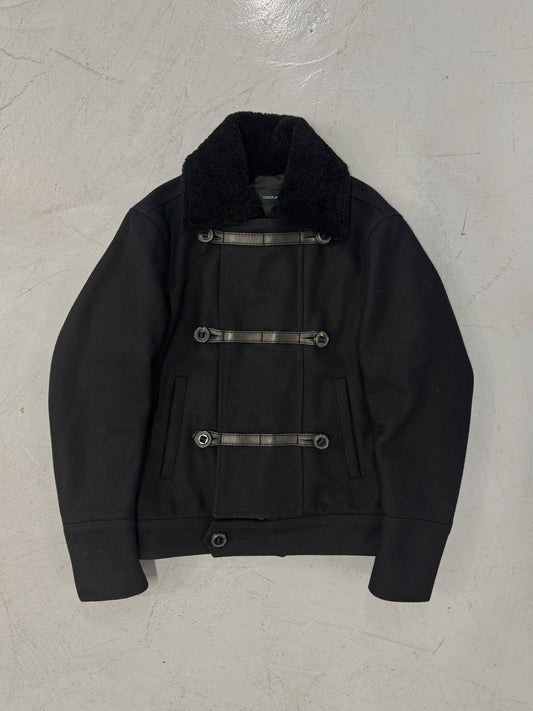 Dsquared2 Shearling Military Style Napoleon Wool Jacket