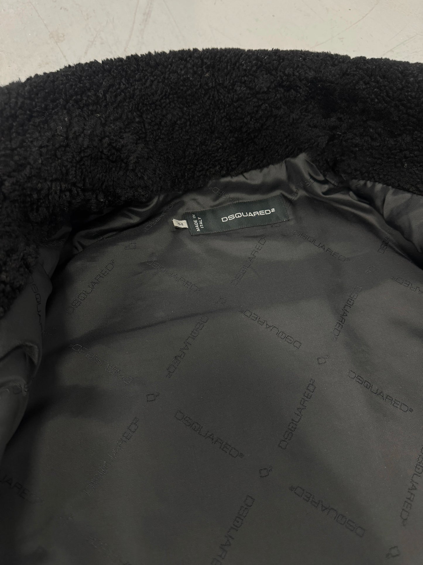 Dsquared2 Shearling Military Style Napoleon Wool Jacket