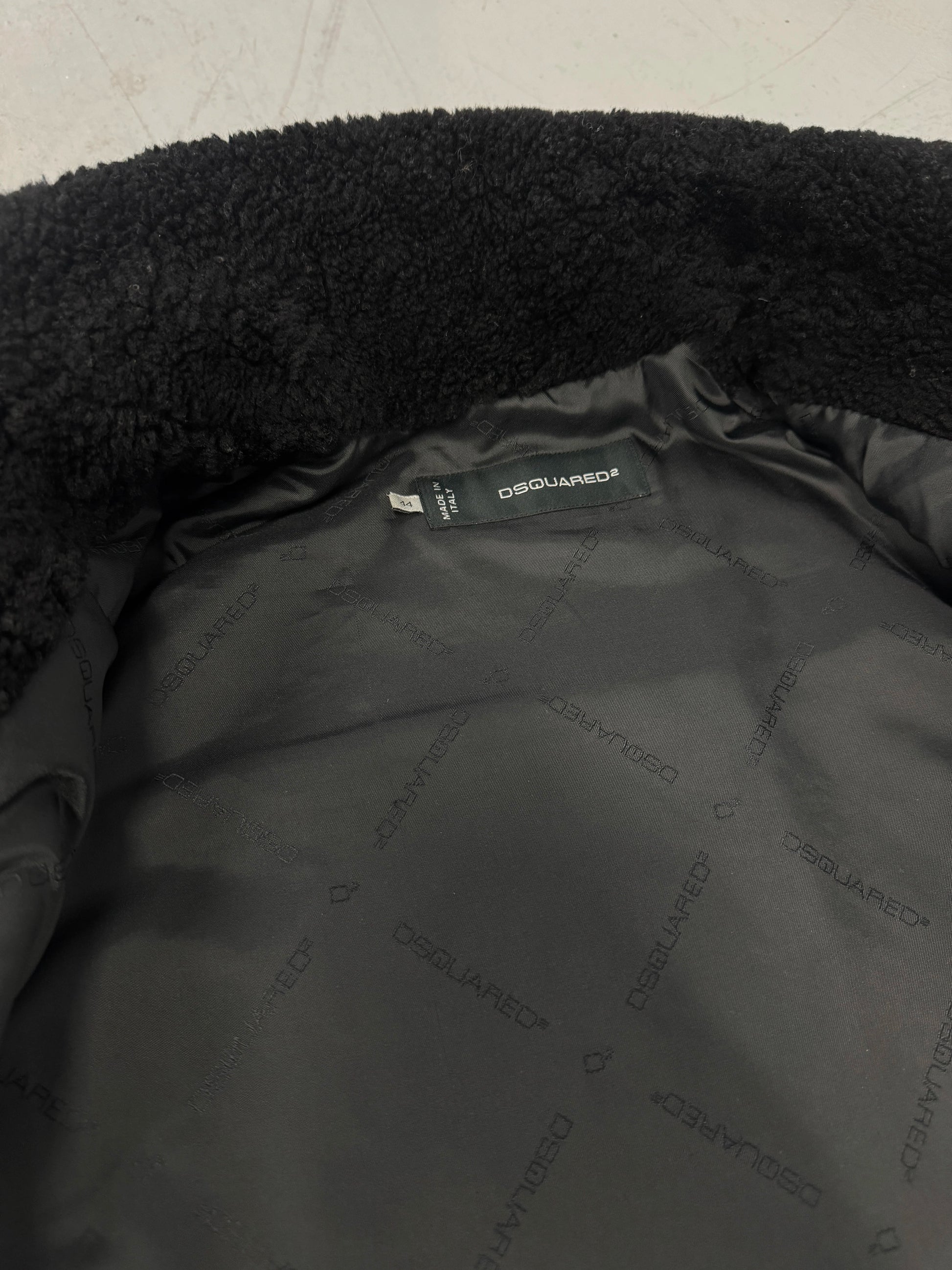 Dsquared2 Shearling Military Style Napoleon Wool Jacket