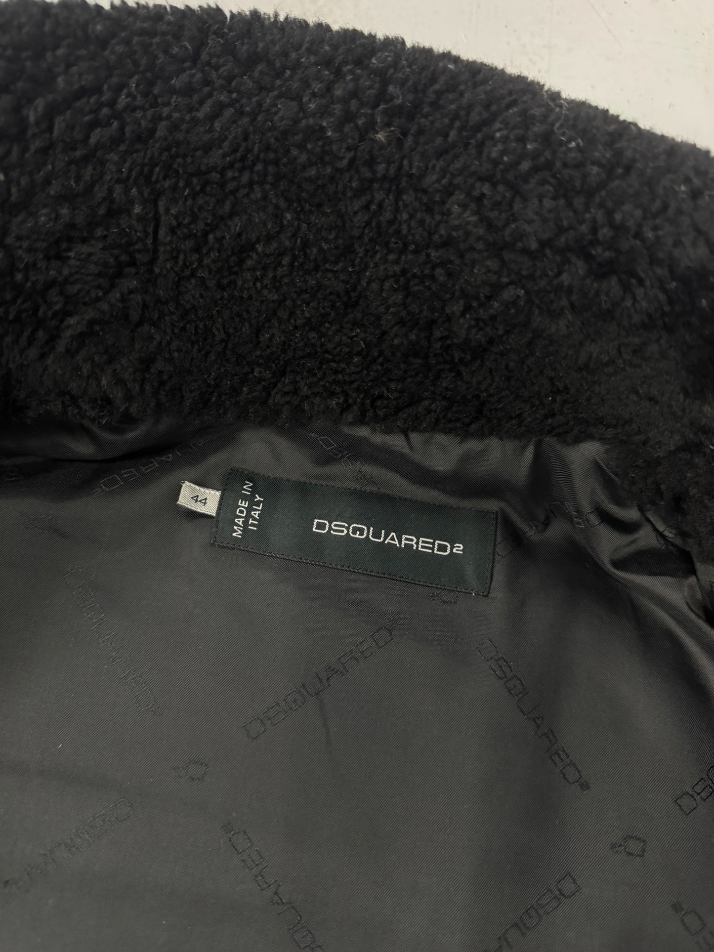 Dsquared2 Shearling Military Style Napoleon Wool Jacket