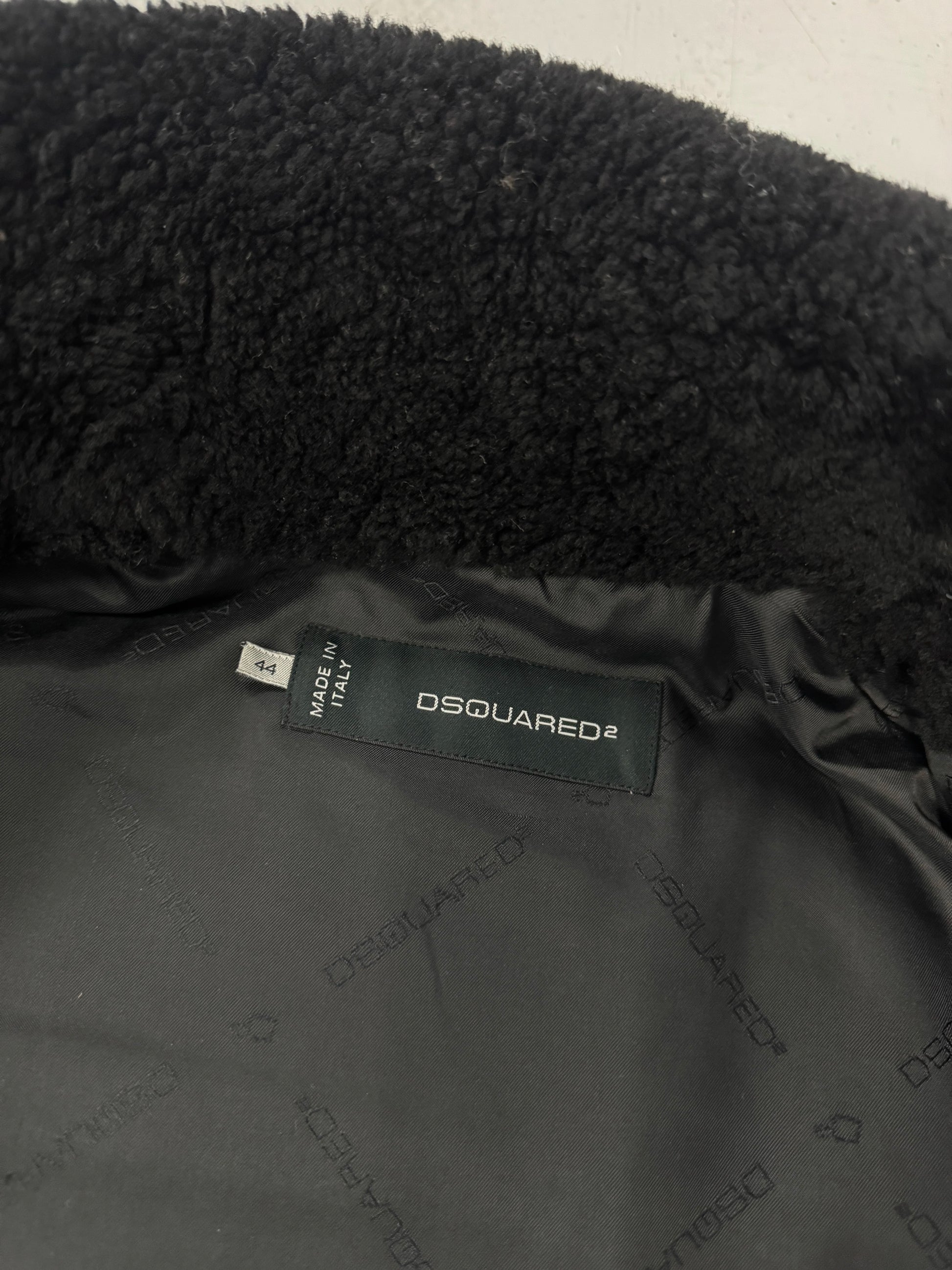 Dsquared2 Shearling Military Style Napoleon Wool Jacket