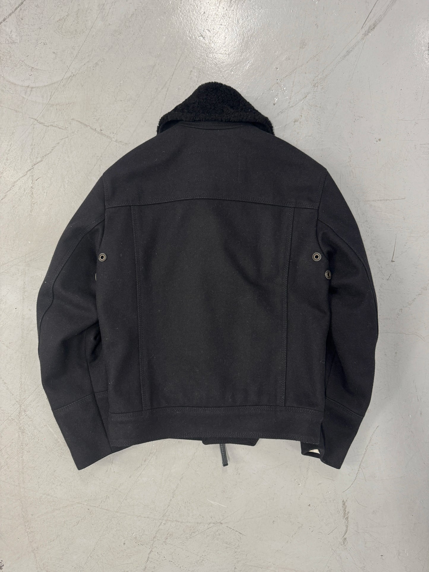 Dsquared2 Shearling Military Style Napoleon Wool Jacket