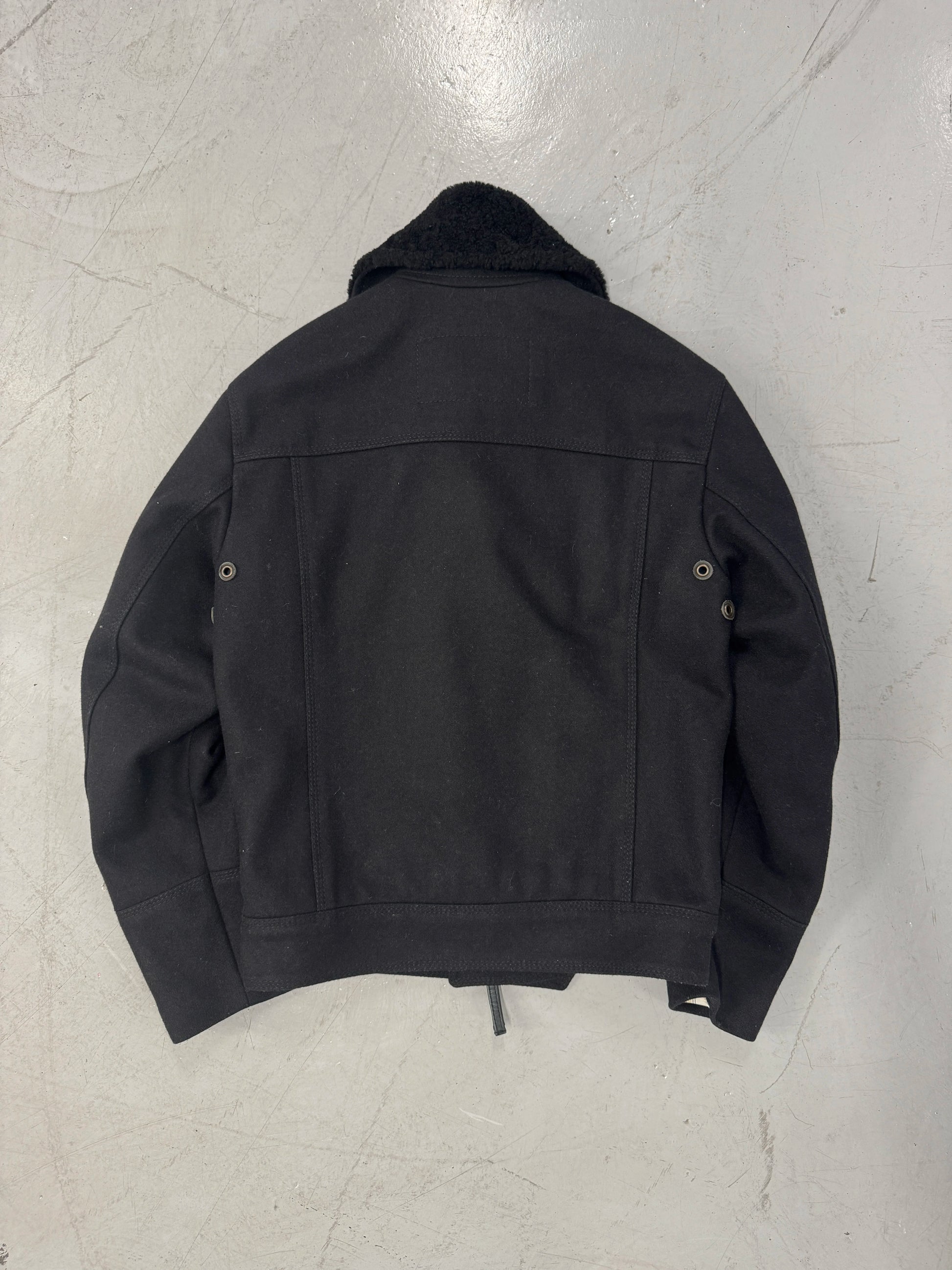 Dsquared2 Shearling Military Style Napoleon Wool Jacket