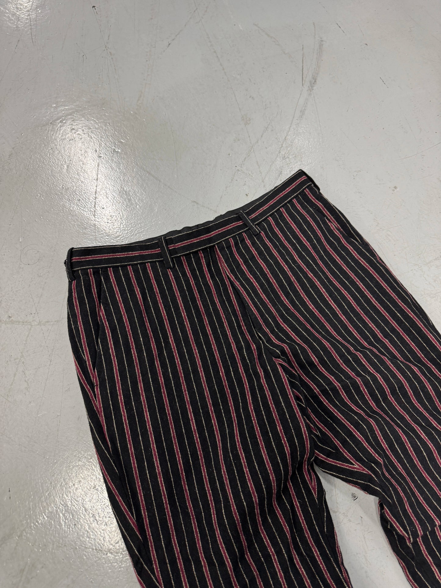 Lad Musician Black/Red Pinstripe Trousers [30]