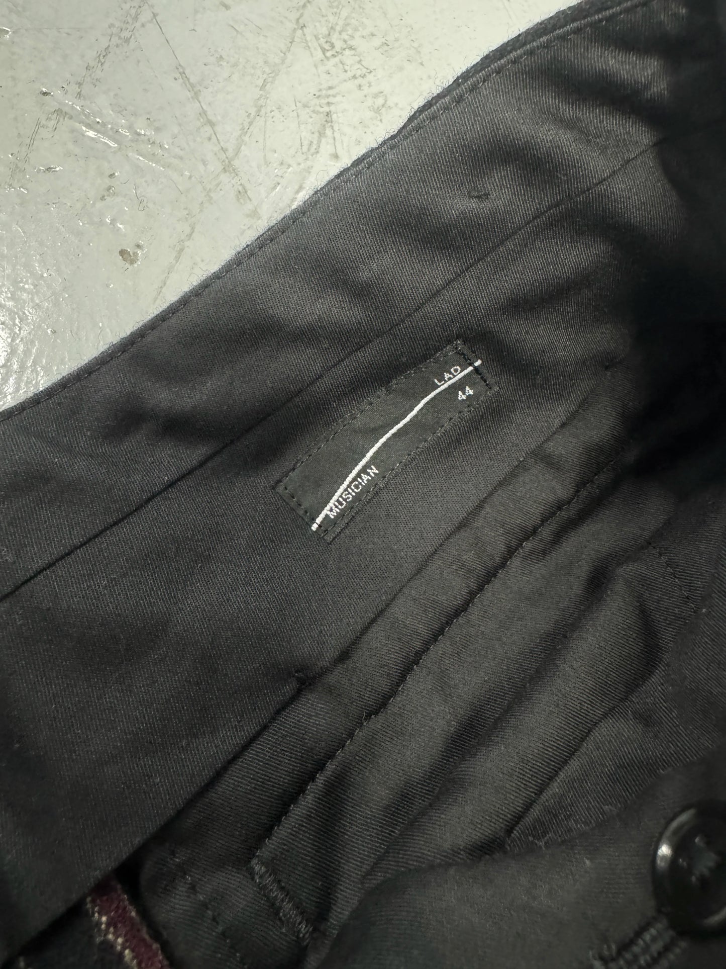 Lad Musician Black/Red Pinstripe Trousers [30]