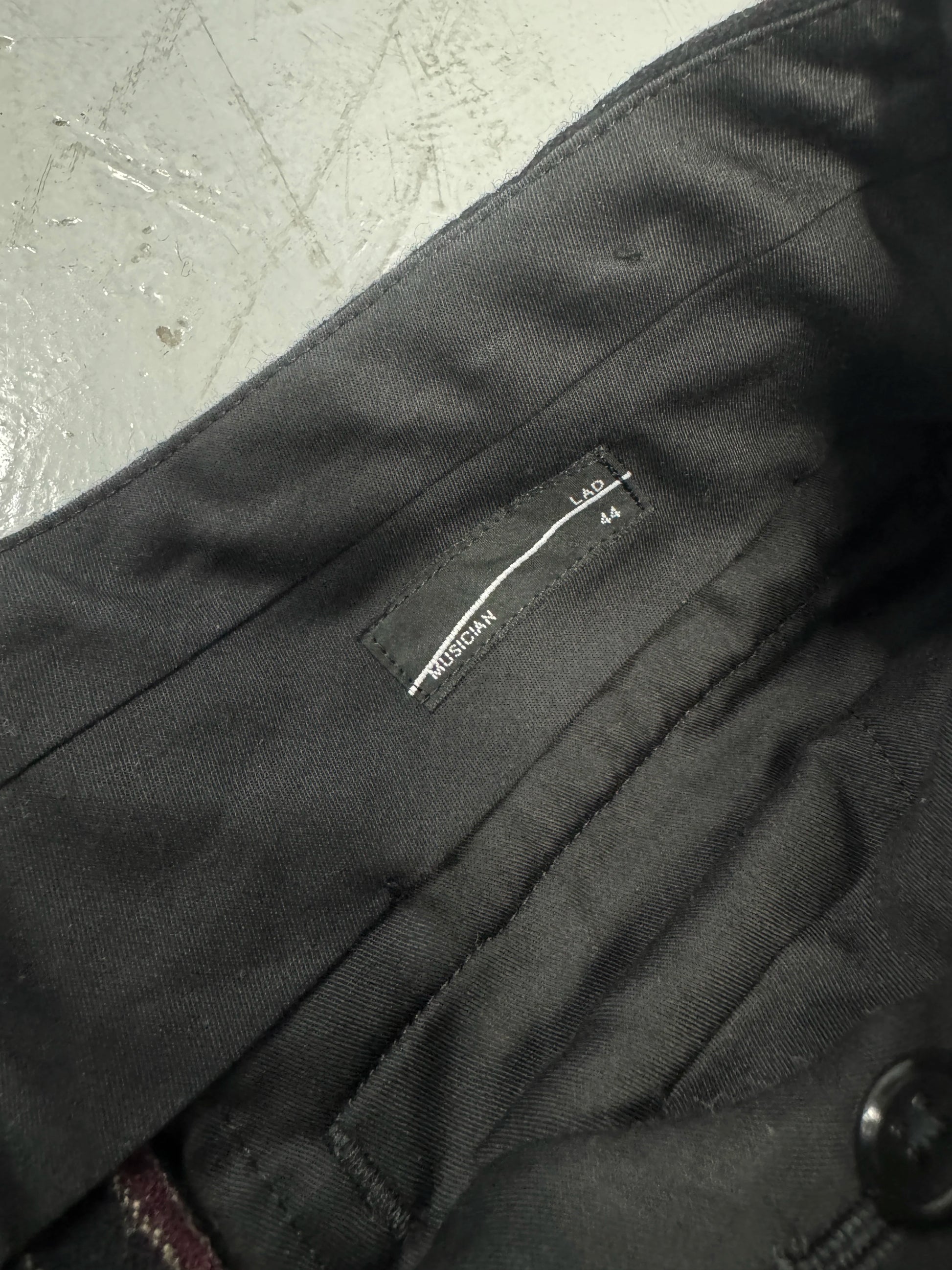 Lad Musician Black/Red Pinstripe Trousers [30]