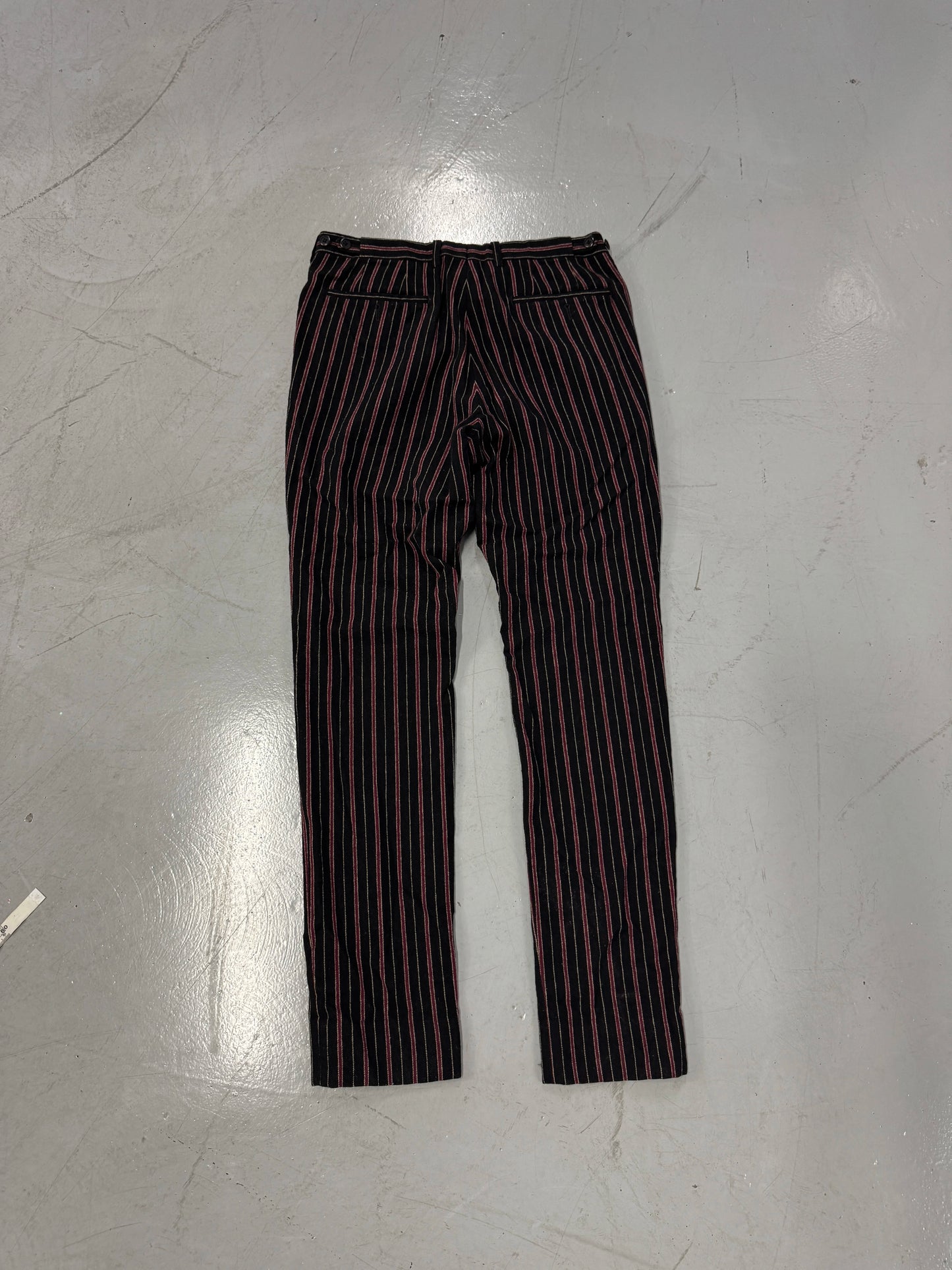 Lad Musician Black/Red Pinstripe Trousers [30]
