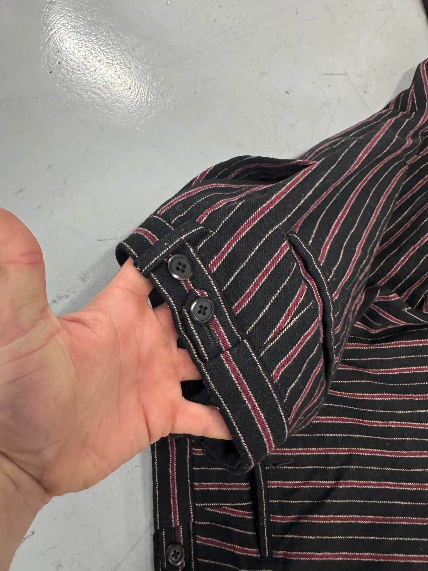 Lad Musician Black/Red Pinstripe Trousers [30]