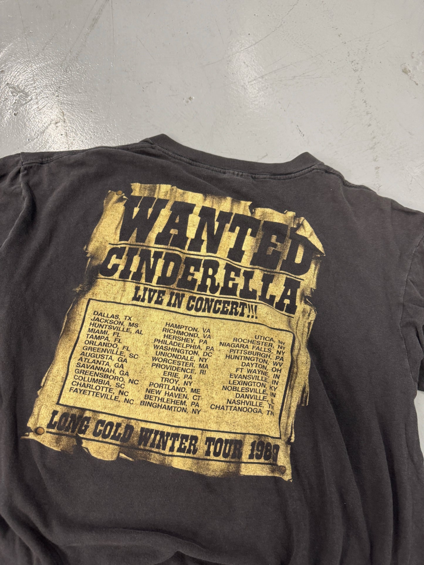 1988 Cinderella Long Cold Winter Tour Rock Band T-Shirt [XL]