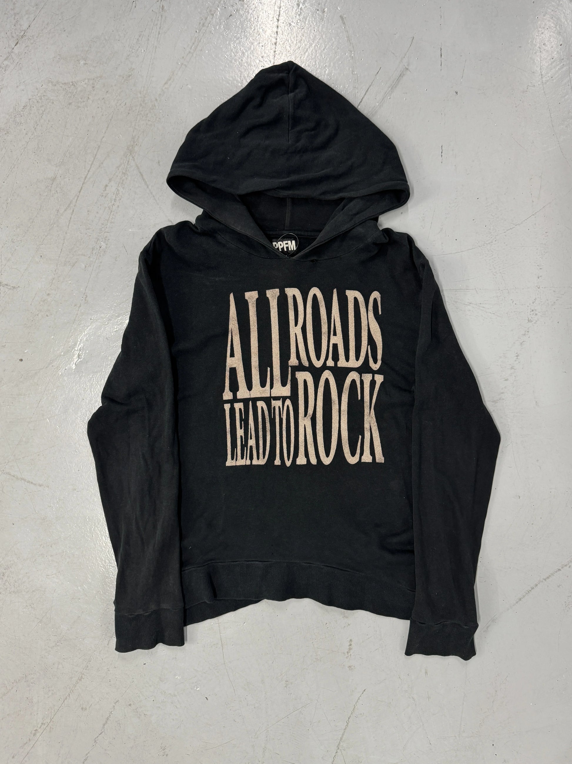 PPFM “All Roads Lead to Rock” Black Graphic Hoodie [L]