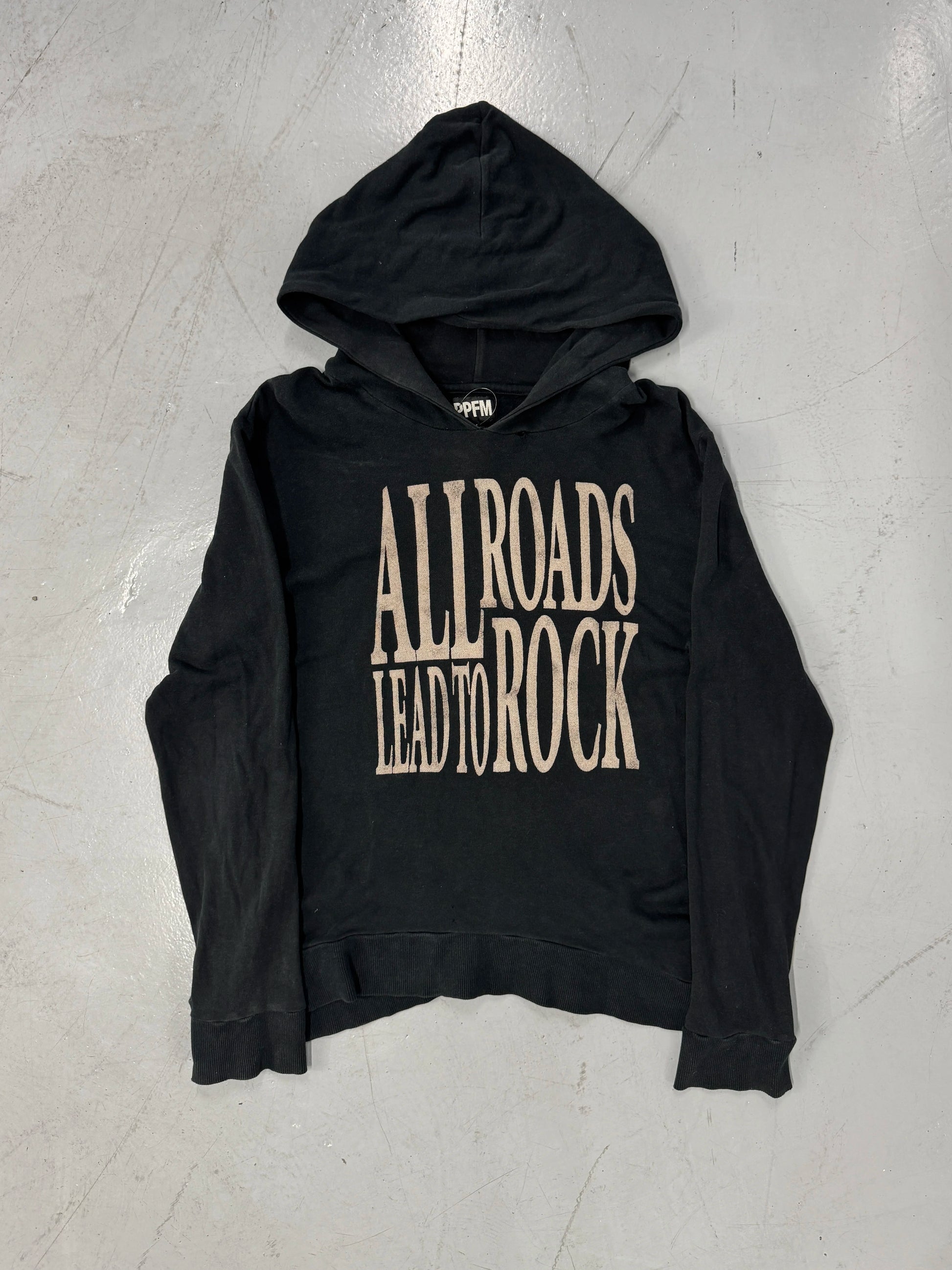 PPFM “All Roads Lead to Rock” Black Graphic Hoodie [L]