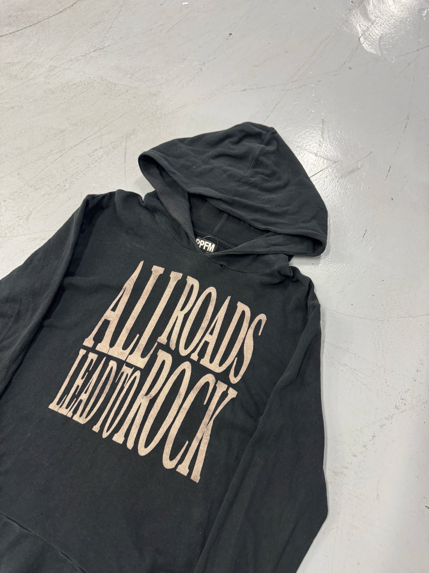 PPFM “All Roads Lead to Rock” Black Graphic Hoodie [L]