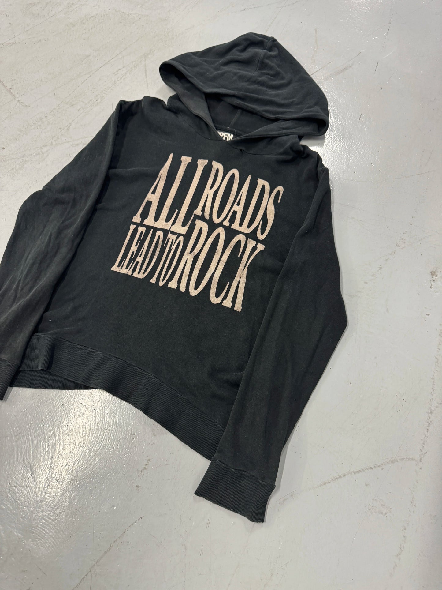 PPFM “All Roads Lead to Rock” Black Graphic Hoodie [L]