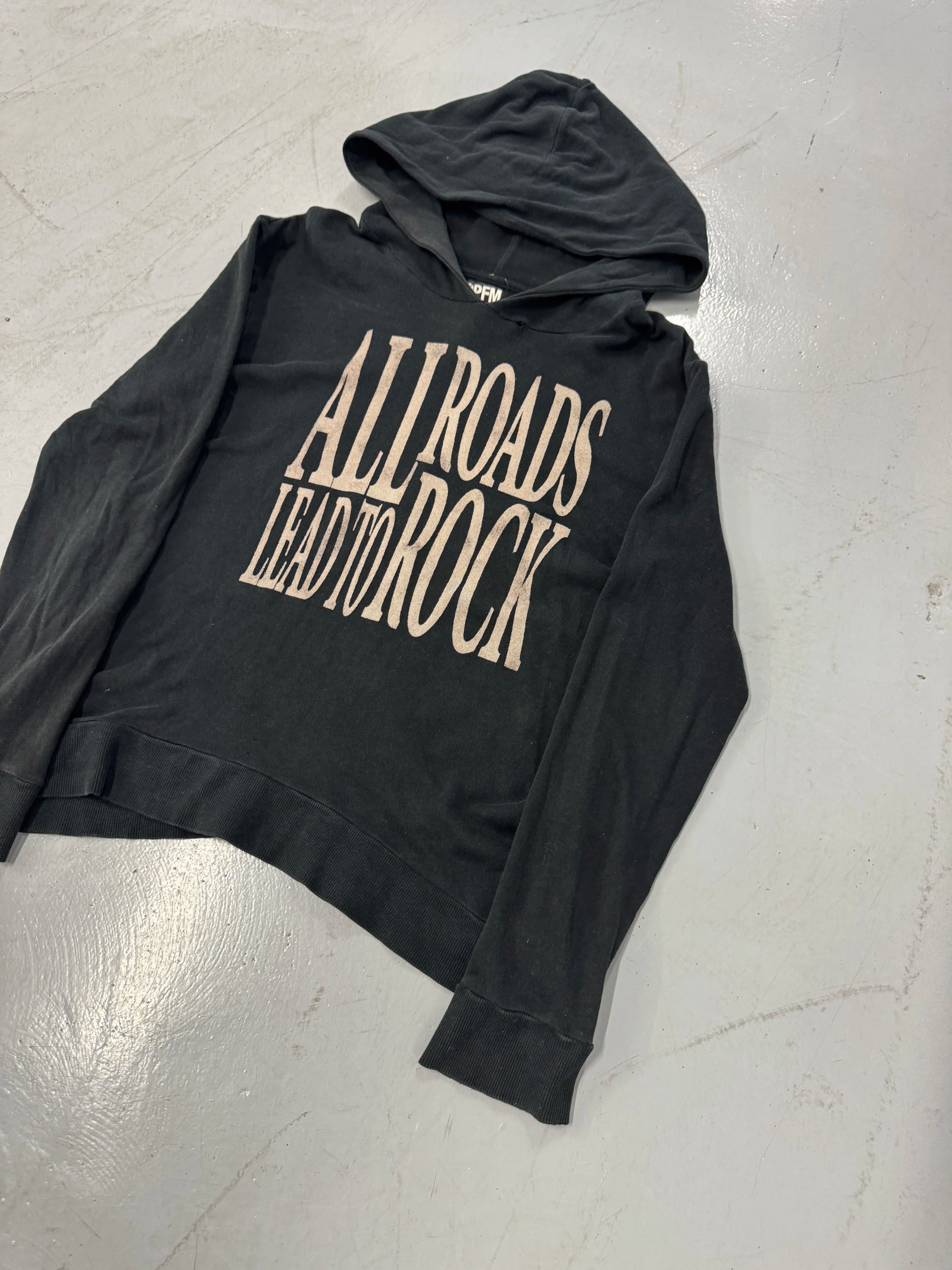 PPFM “All Roads Lead to Rock” Black Graphic Hoodie [L]