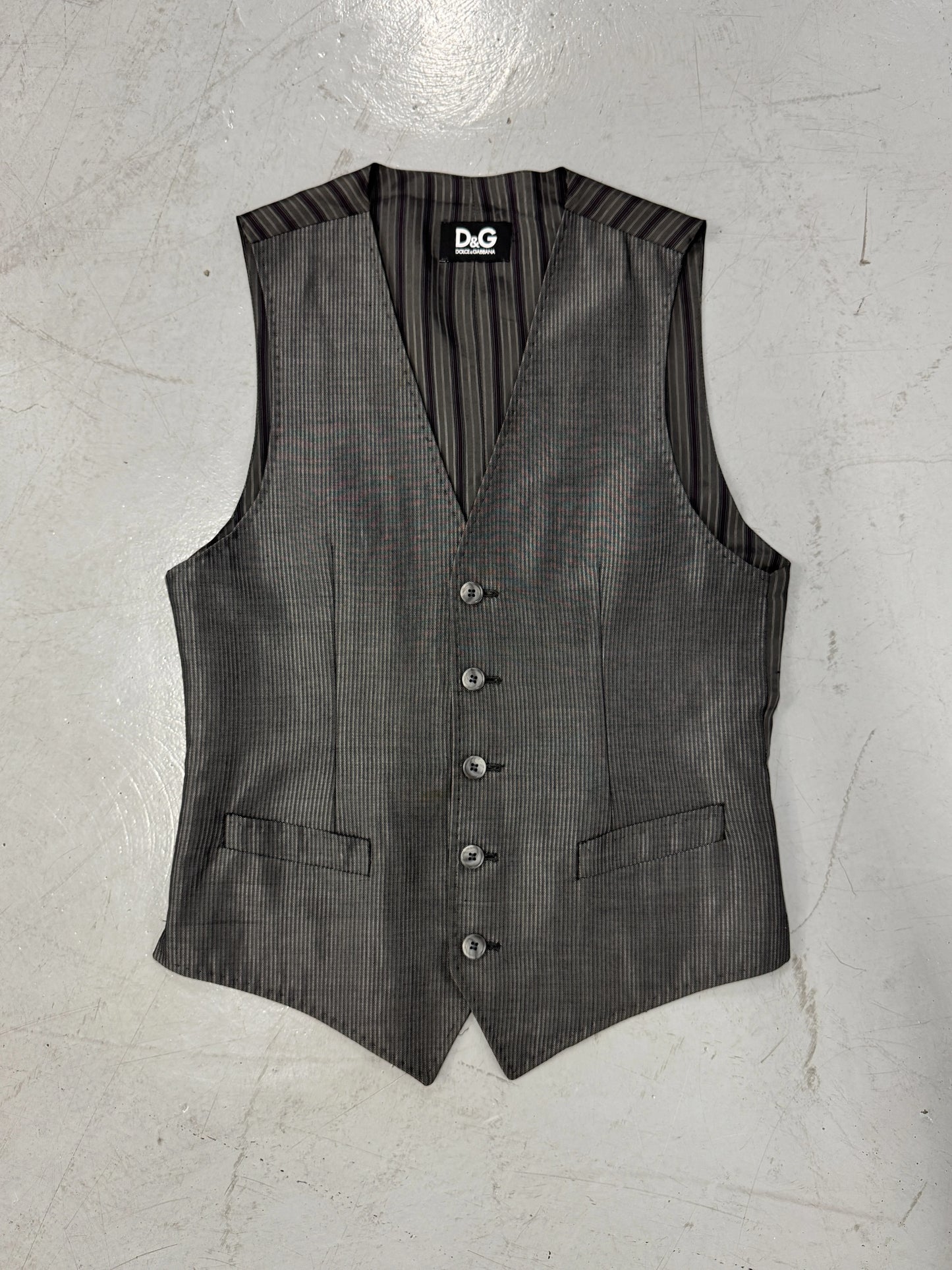 2000s D&G Pinstripe Vest Waistcoat [46]