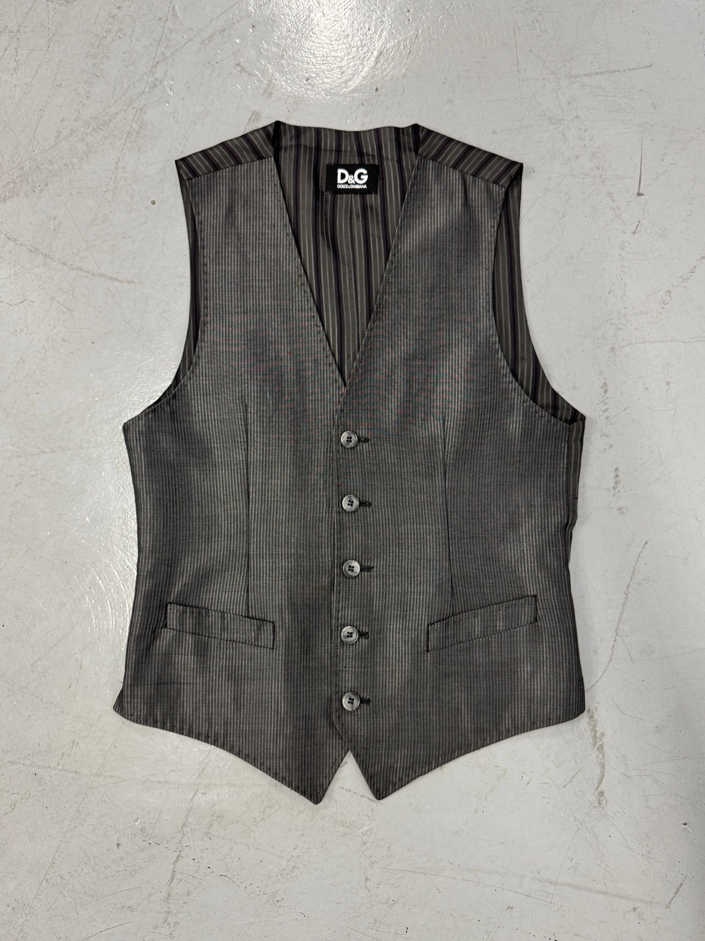 2000s D&G Pinstripe Vest Waistcoat [46]
