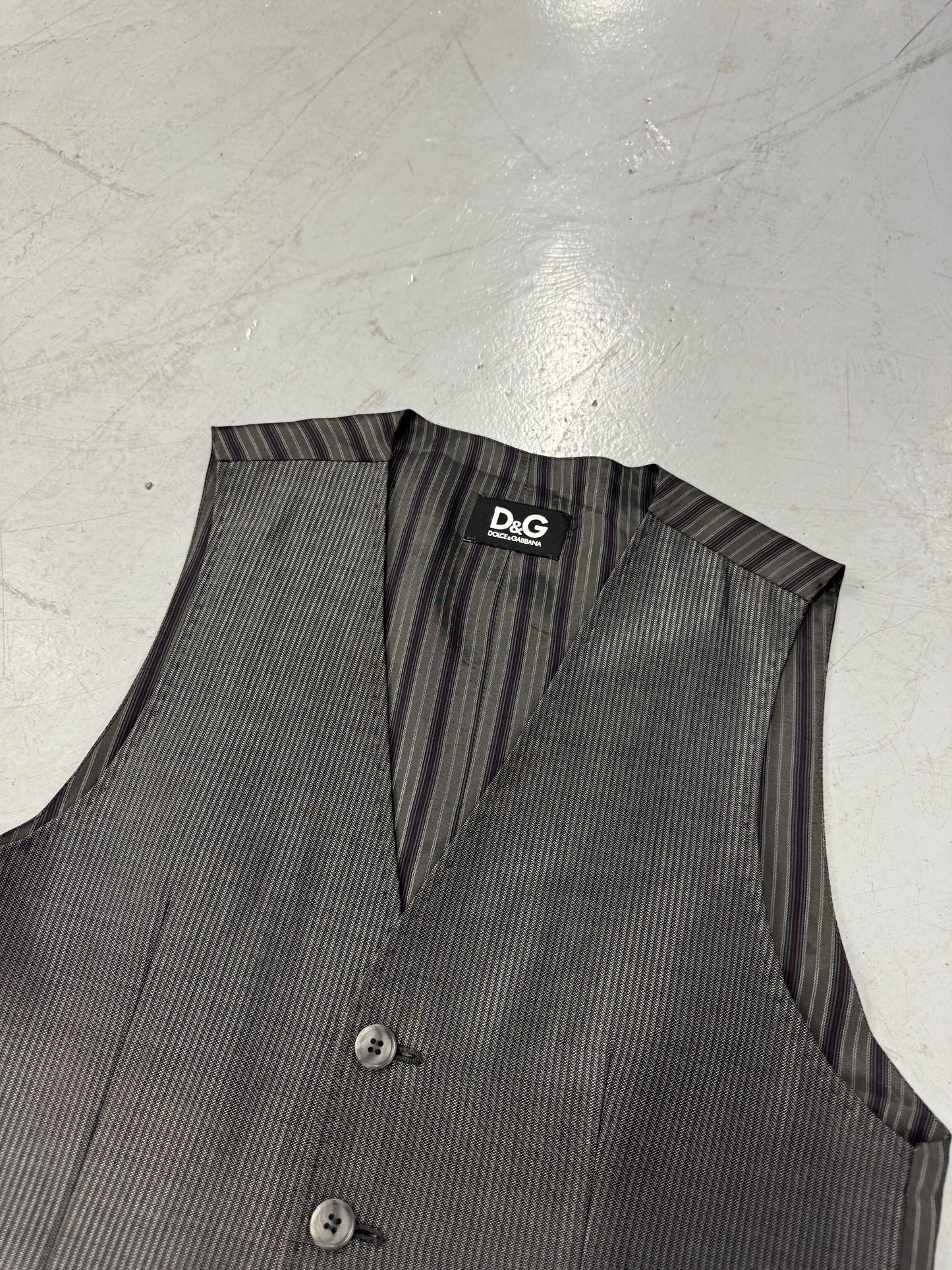 2000s D&G Pinstripe Vest Waistcoat [46]