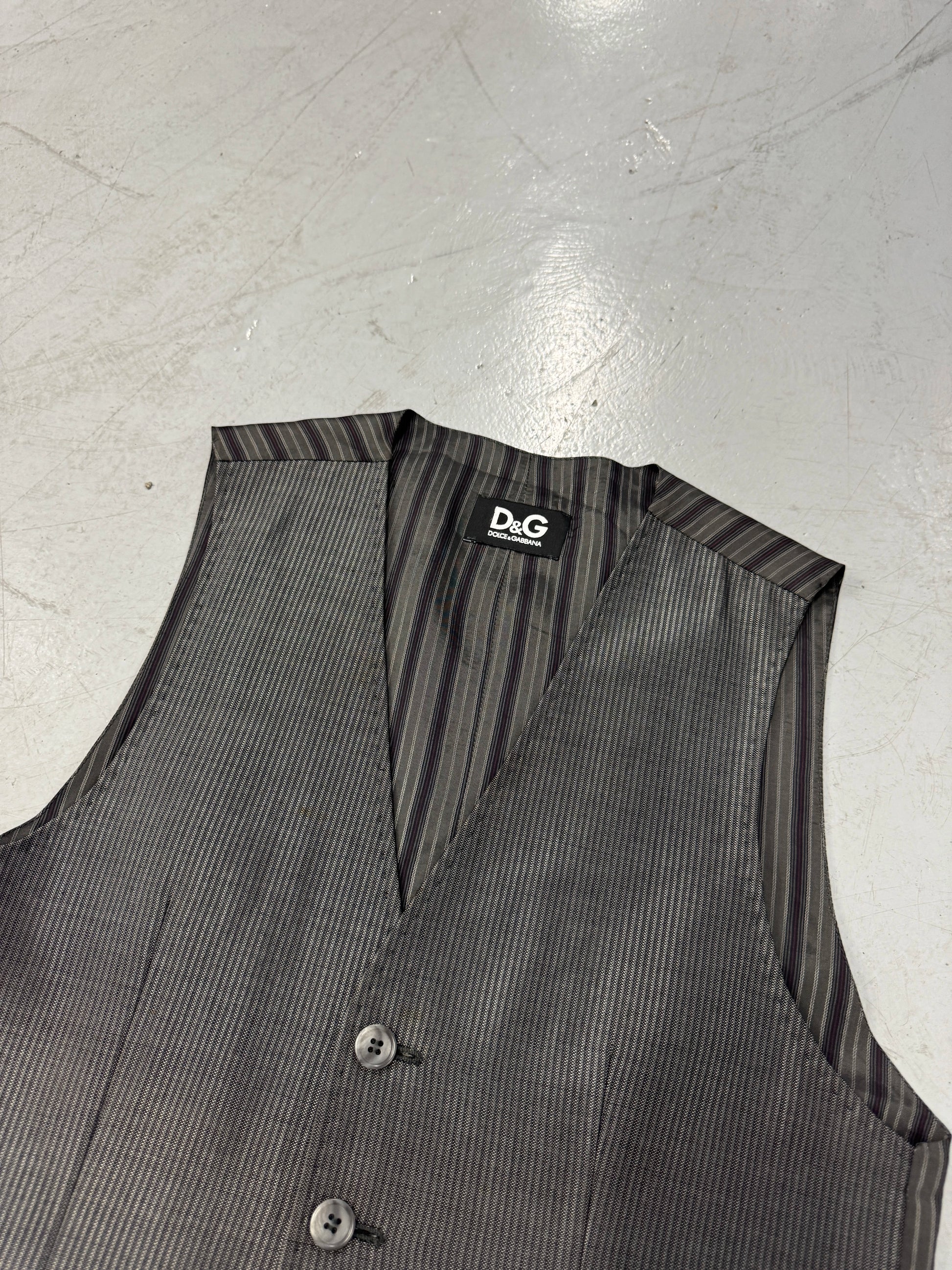 2000s D&G Pinstripe Vest Waistcoat [46]