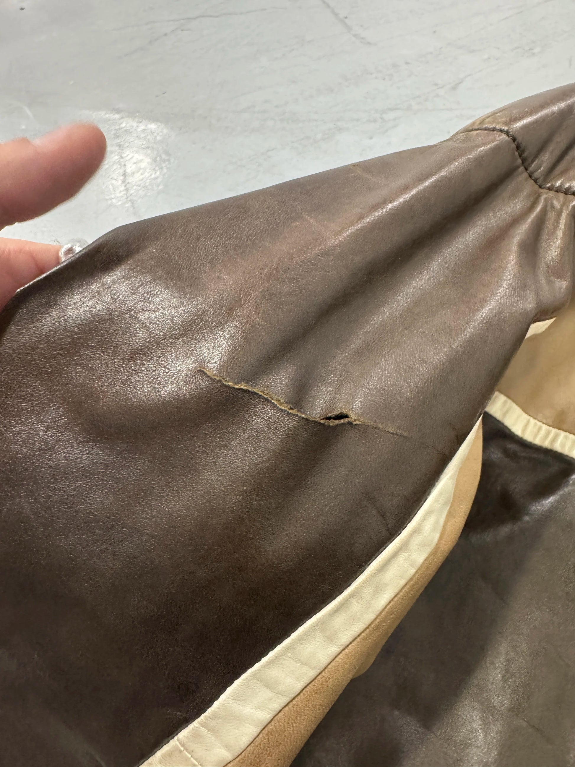 AW2007 Prada Brown Racer Biker Leather Jacket [L]