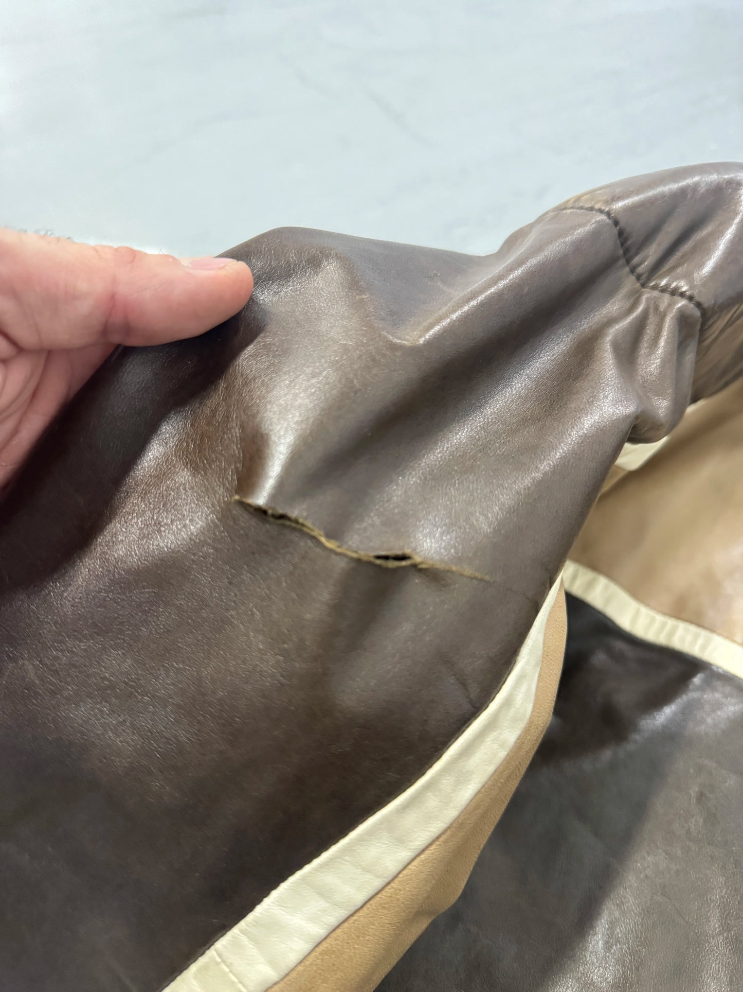 AW2007 Prada Brown Racer Biker Leather Jacket [L]