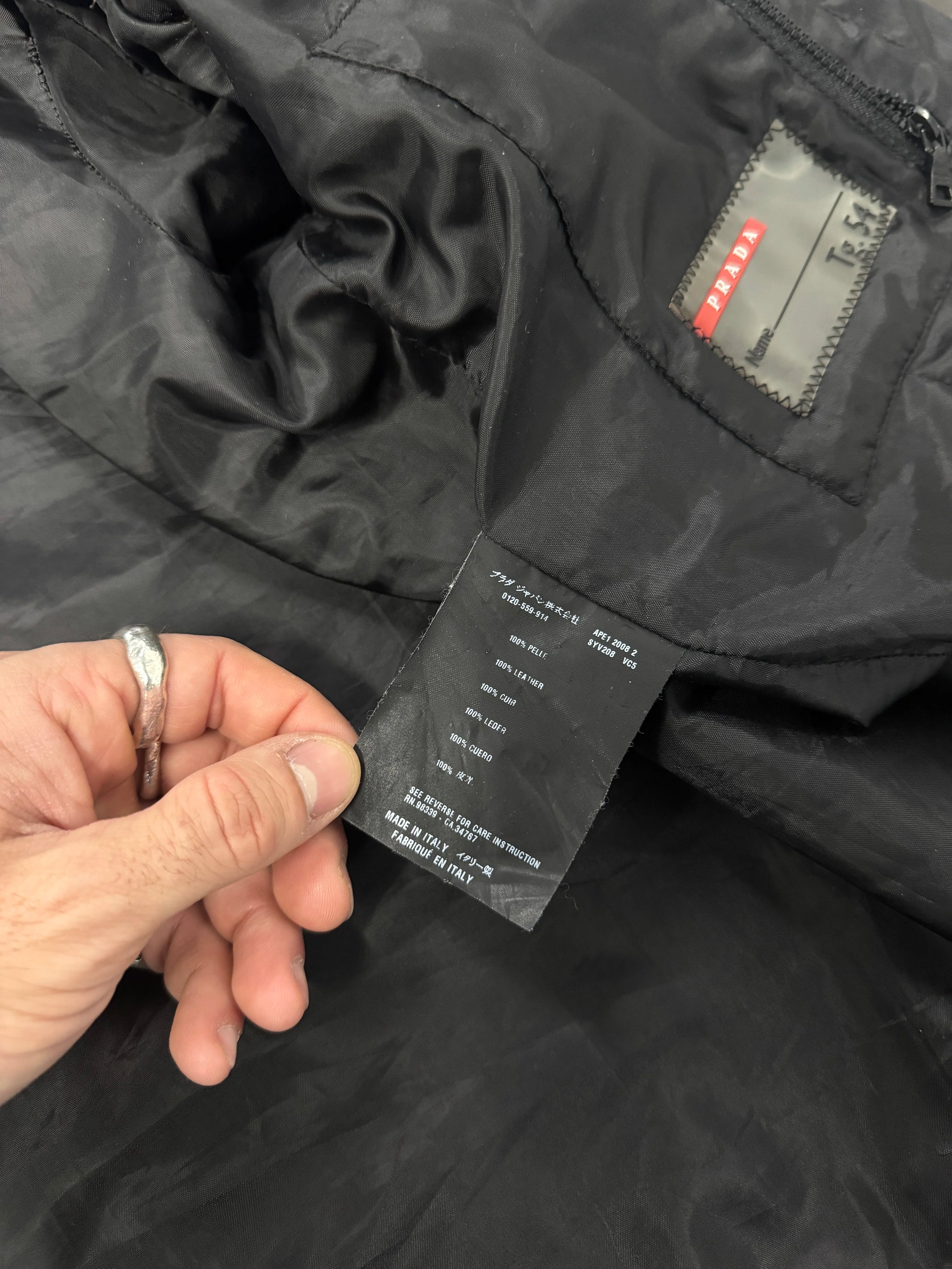 AW2007 Prada Brown Racer Biker Leather Jacket [L]