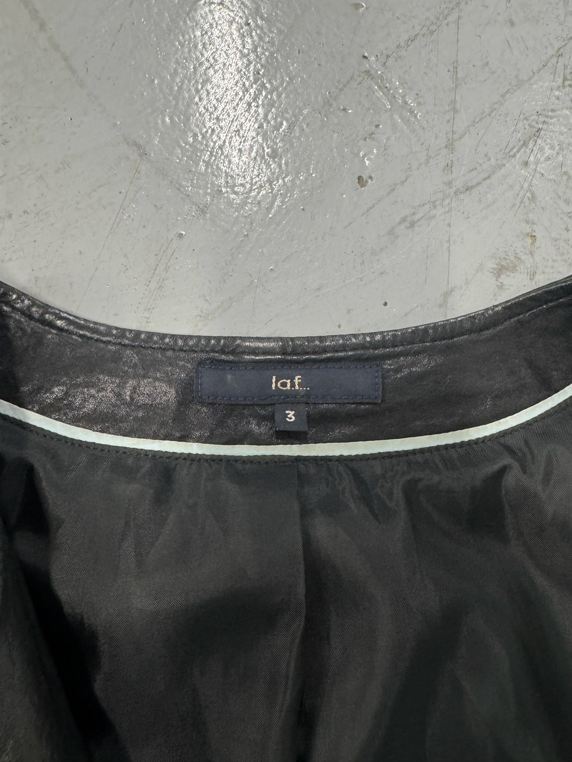 I.A.F. Sheepskin Leather Asymmetrical Zip Moto Jacket [3]