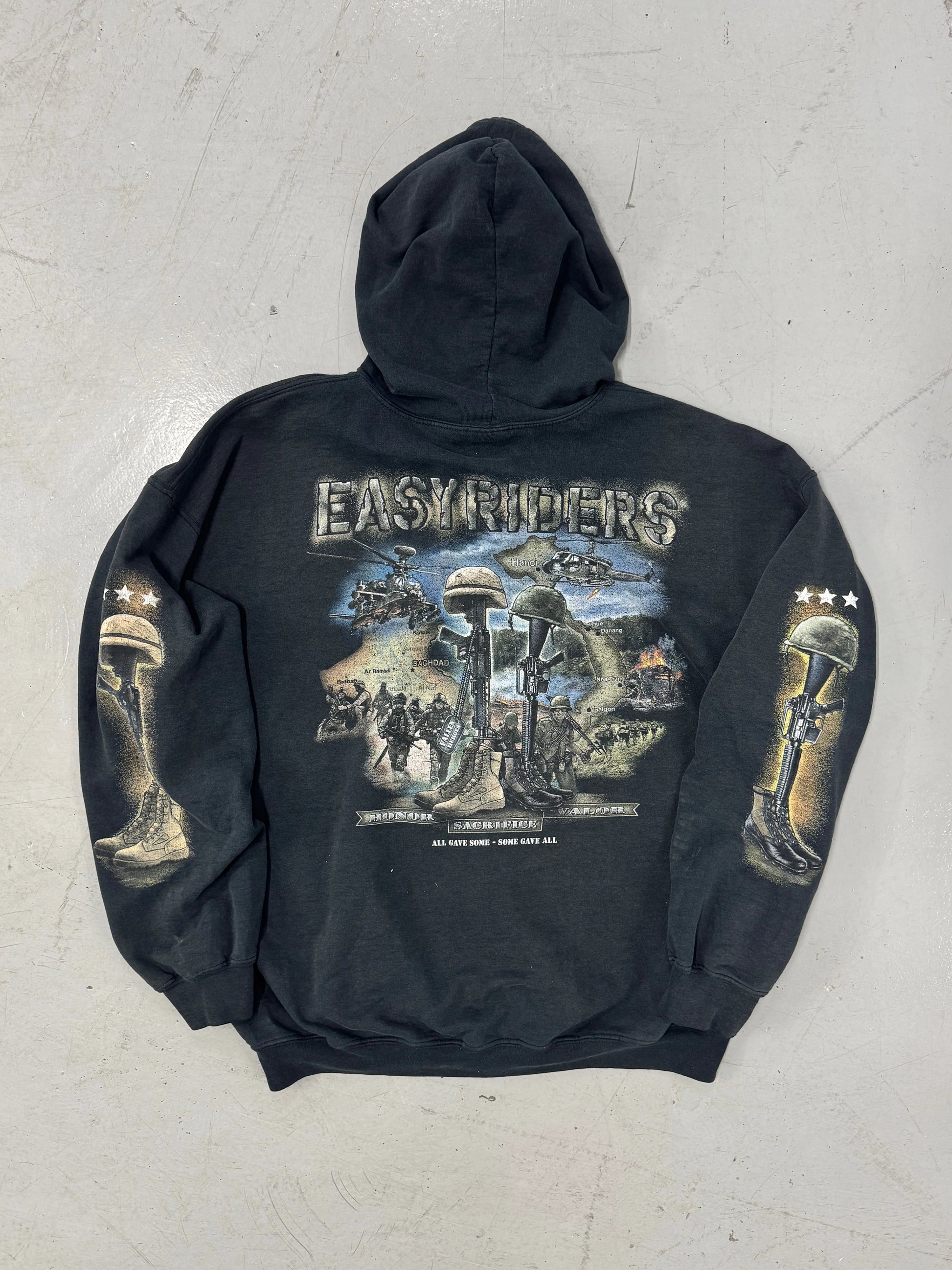2000s Army/Battlefield Graphic Zip-Up Hoodie [XL]