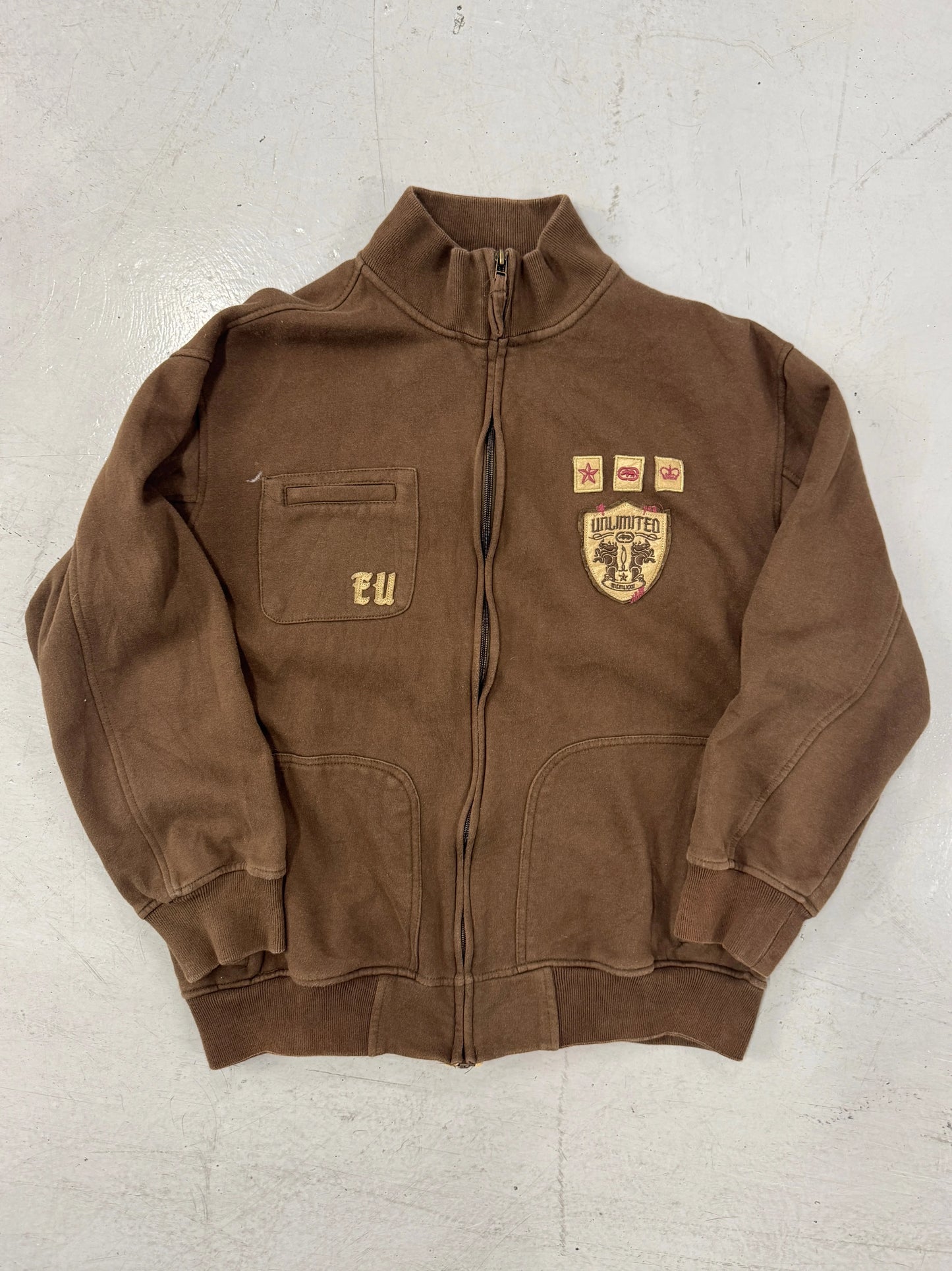 2000s Ecko Unlimited Rhino Graphic Zip Up Track Jacket [L]