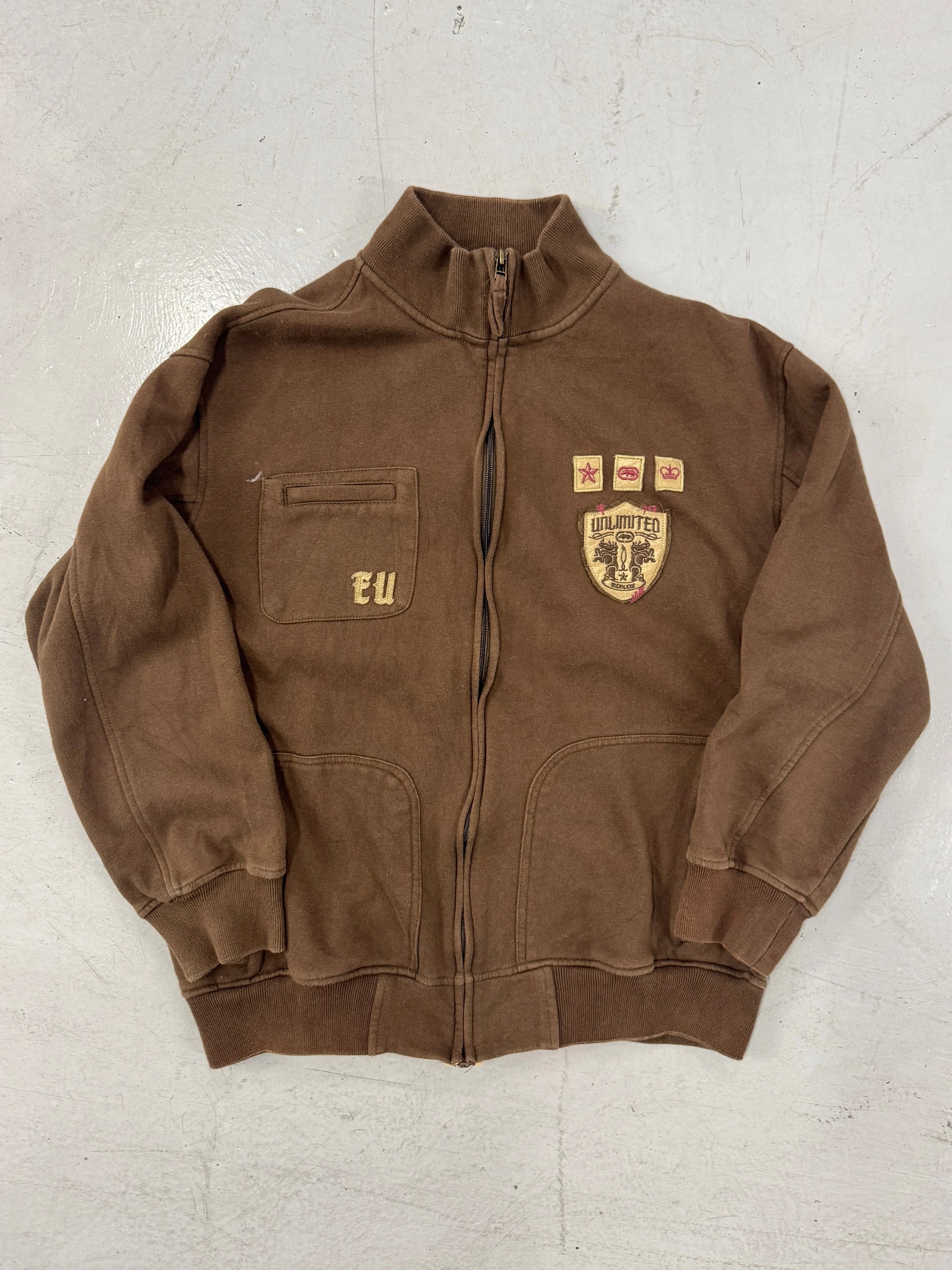 2000s Ecko Unlimited Rhino Graphic Zip Up Track Jacket [L]
