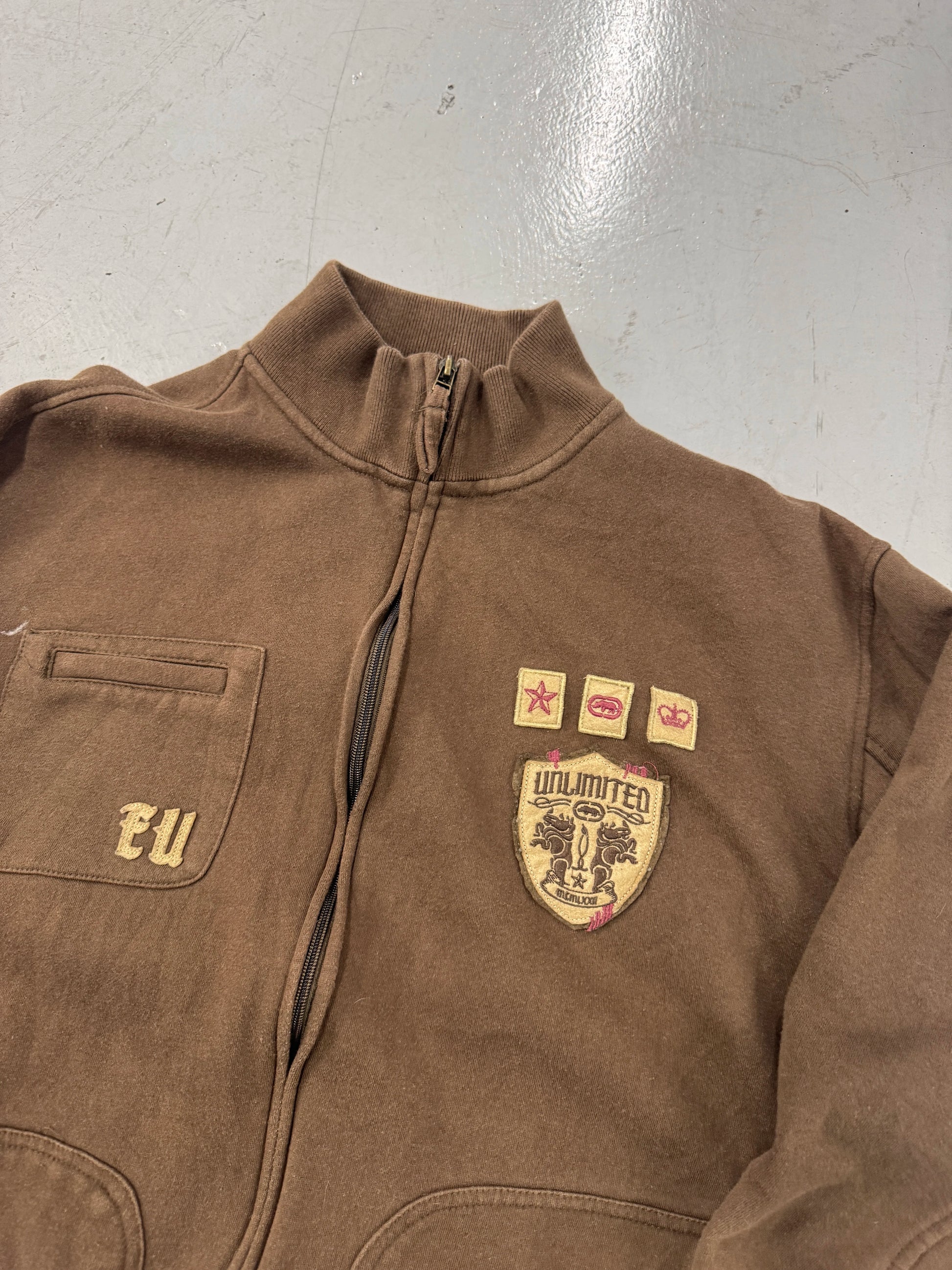 2000s Ecko Unlimited Rhino Graphic Zip Up Track Jacket [L]